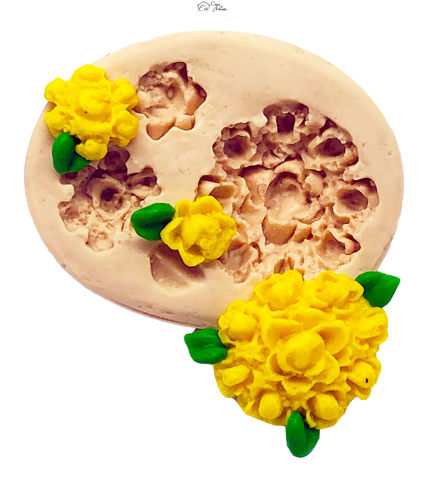 Molde de silicone - Tampas Floridas Para Potes