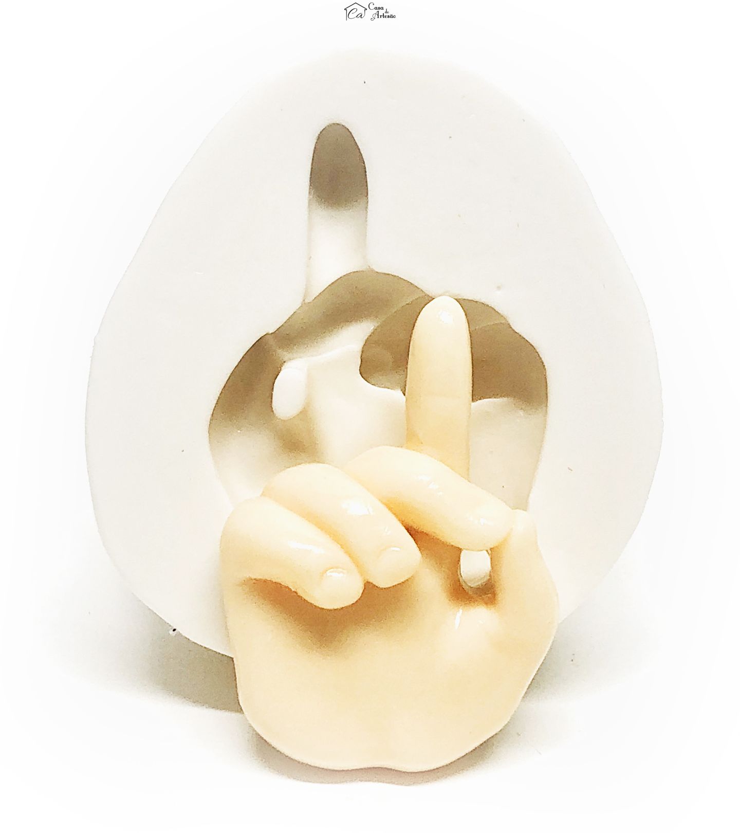 Molde de silicone - Alfabeto Libras - D - Grande - P1102