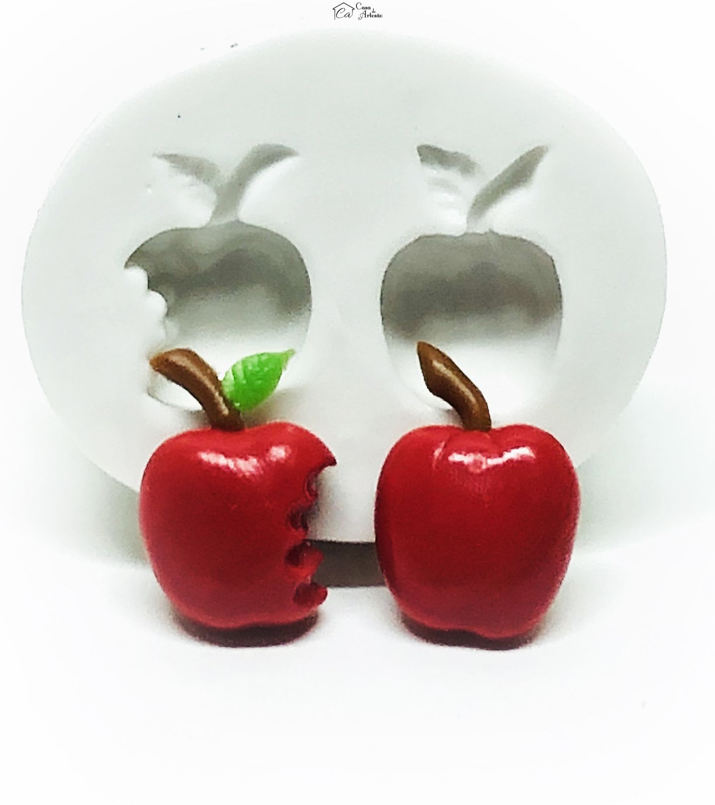 Molde de silicone - Maça - Inteira e Mordida - P178 / 200