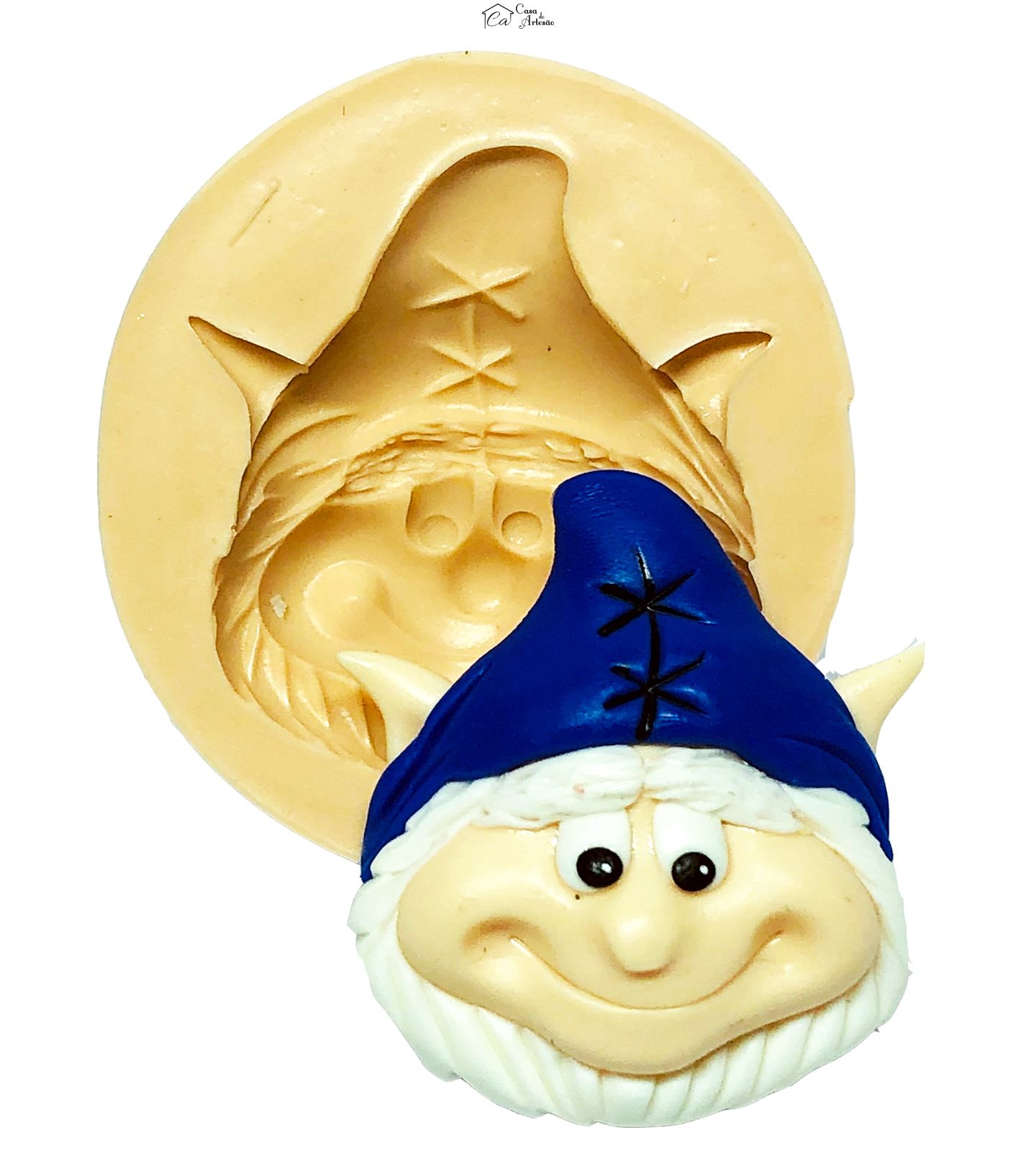 Molde de silicone - Rosto Gnomo - Grande - P694