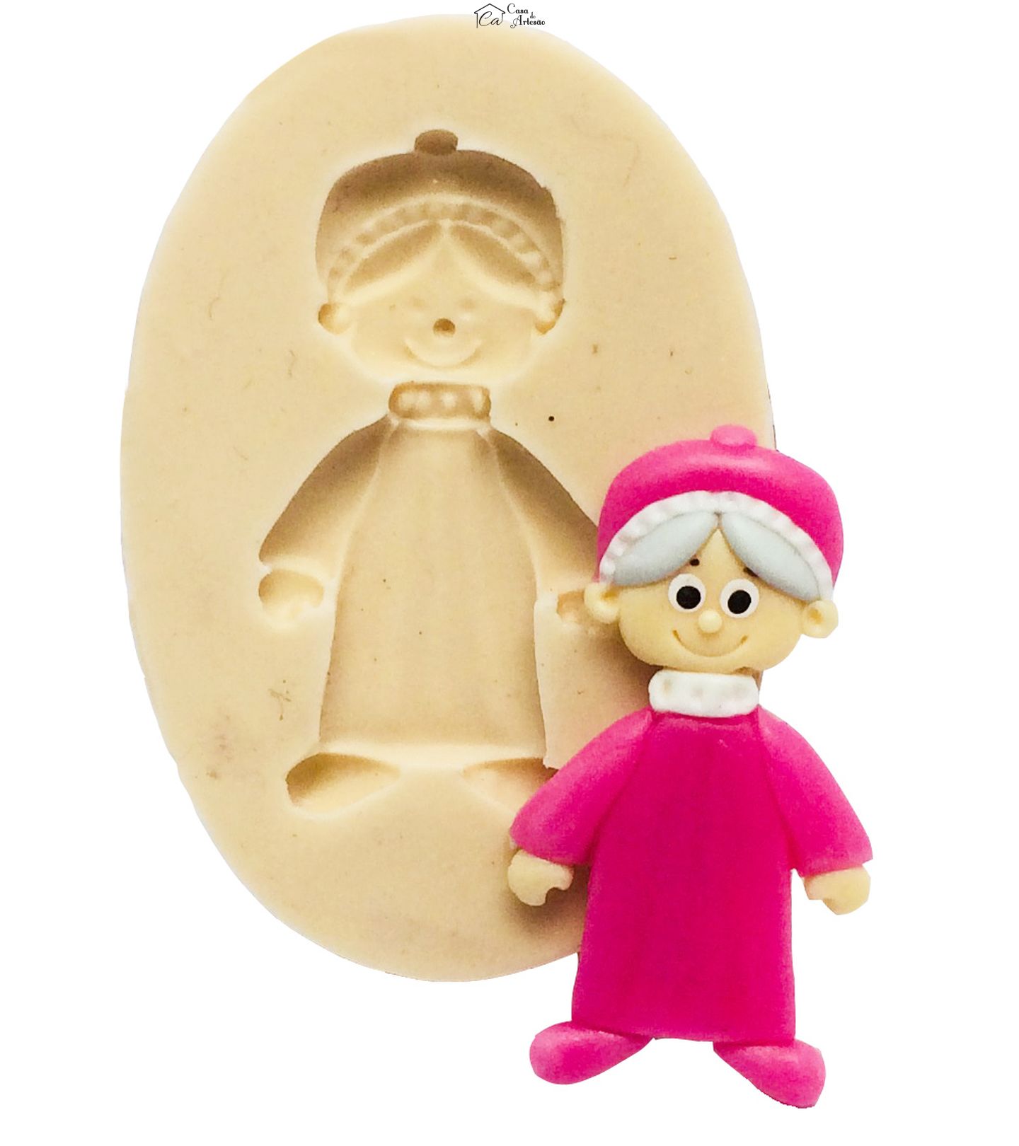 Molde de silicone - Chapeuzinho Vermelho - Vovó Pq. - P07