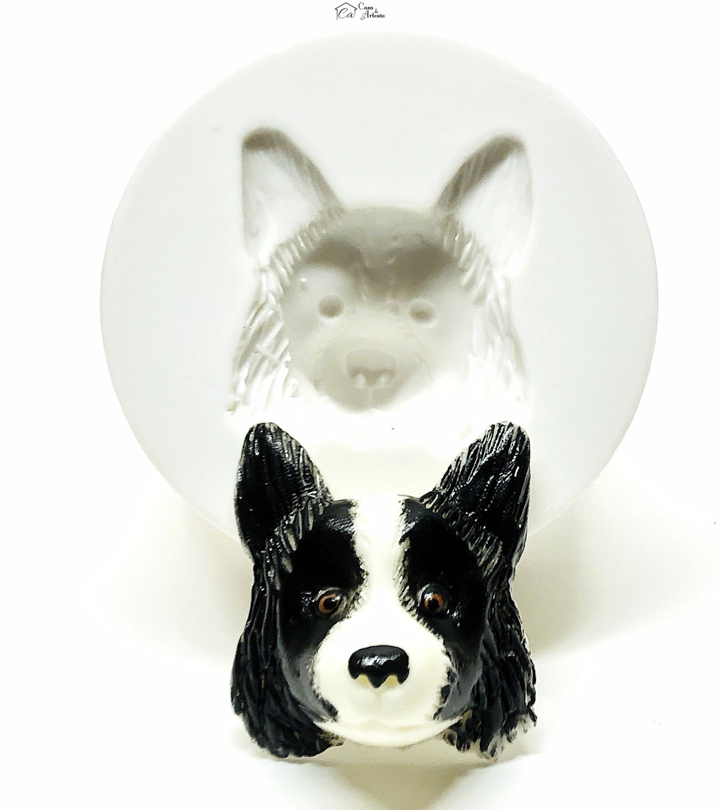 Molde de silicone - Cachorro - Rosto Border Collie - Grande - P1048