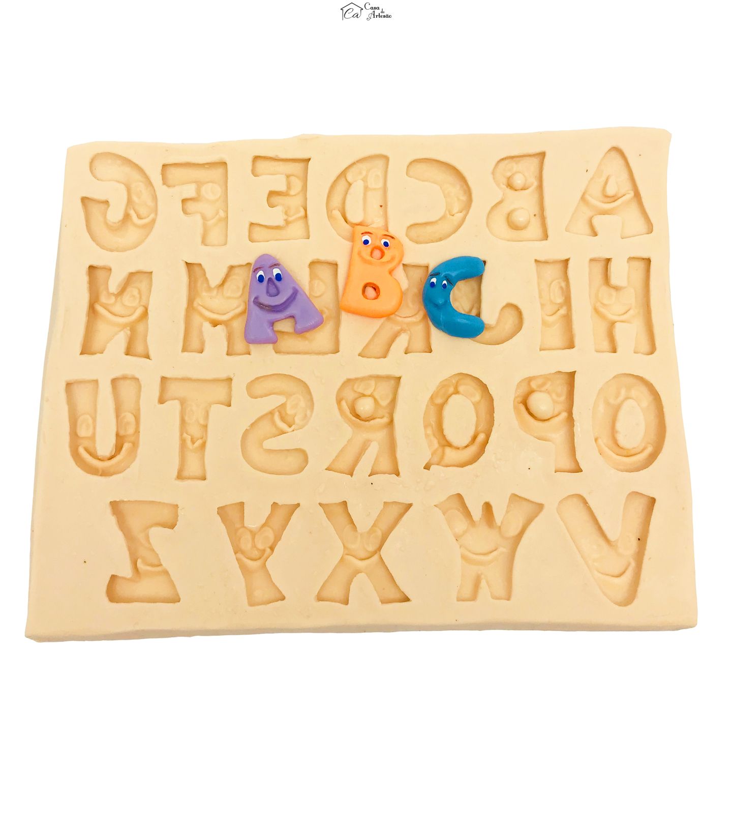 Molde de silicone - Alfabeto c/ Rostinhos - P42