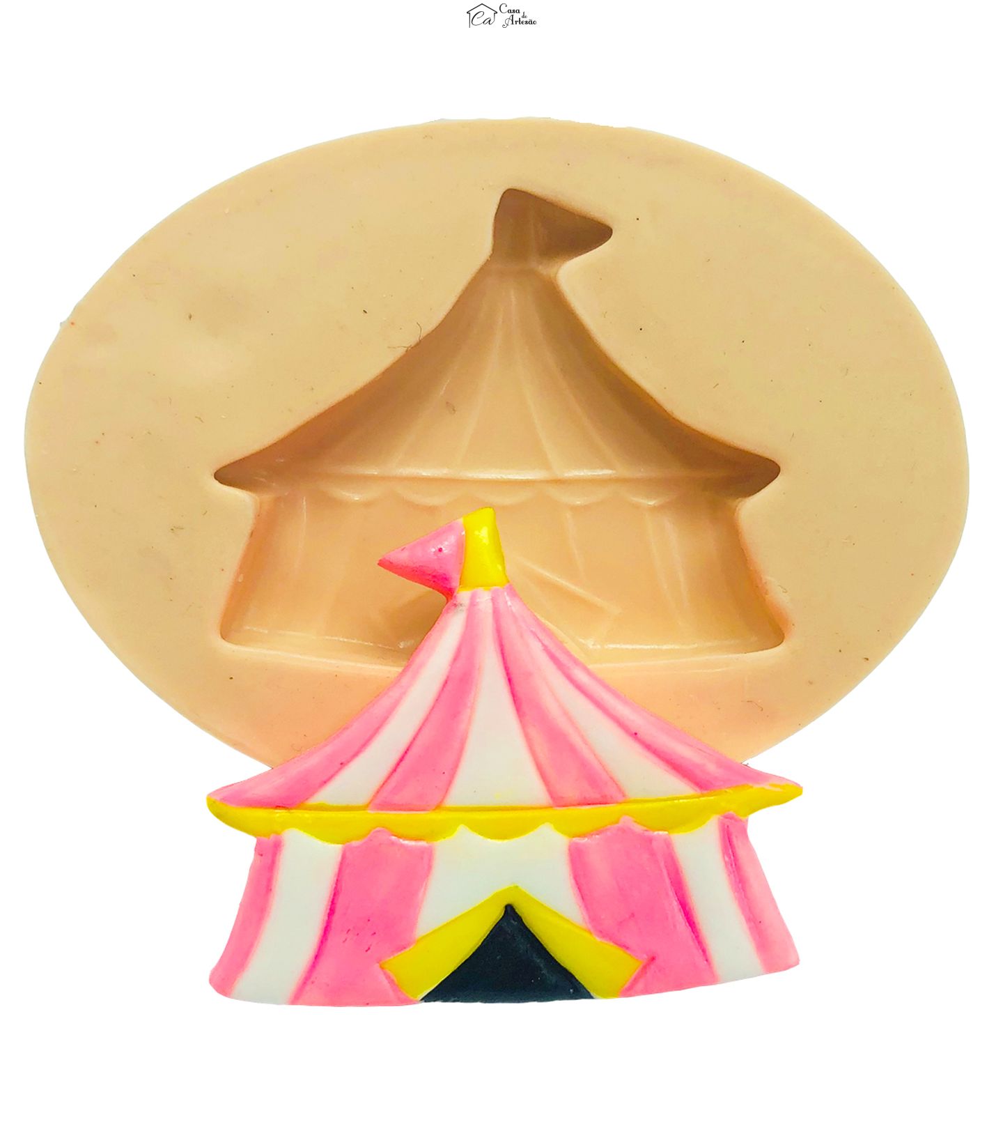Molde de silicone - Circo Rosa - Tenda - Pequena - P819