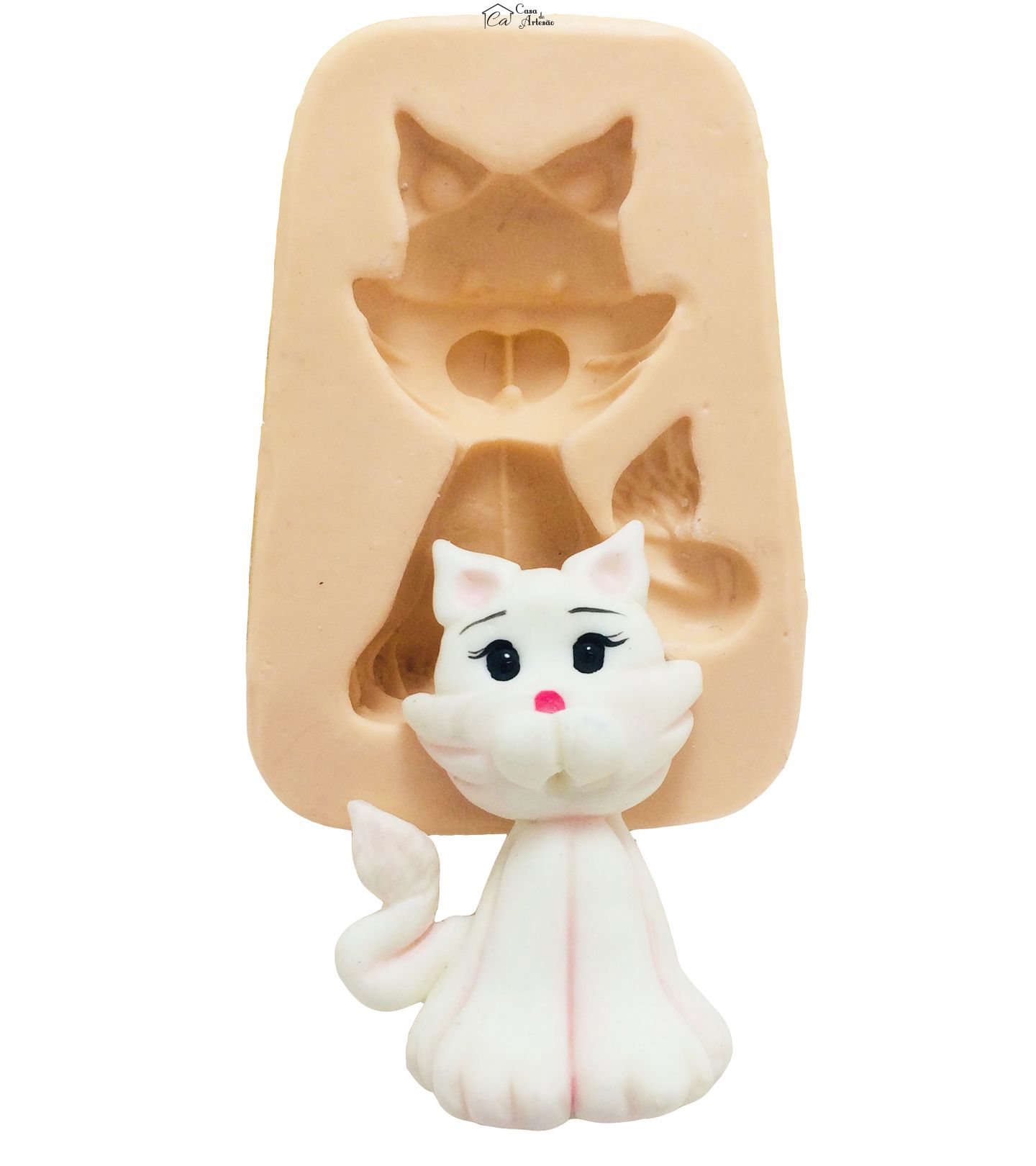 Molde de silicone - Gata Branca - P70