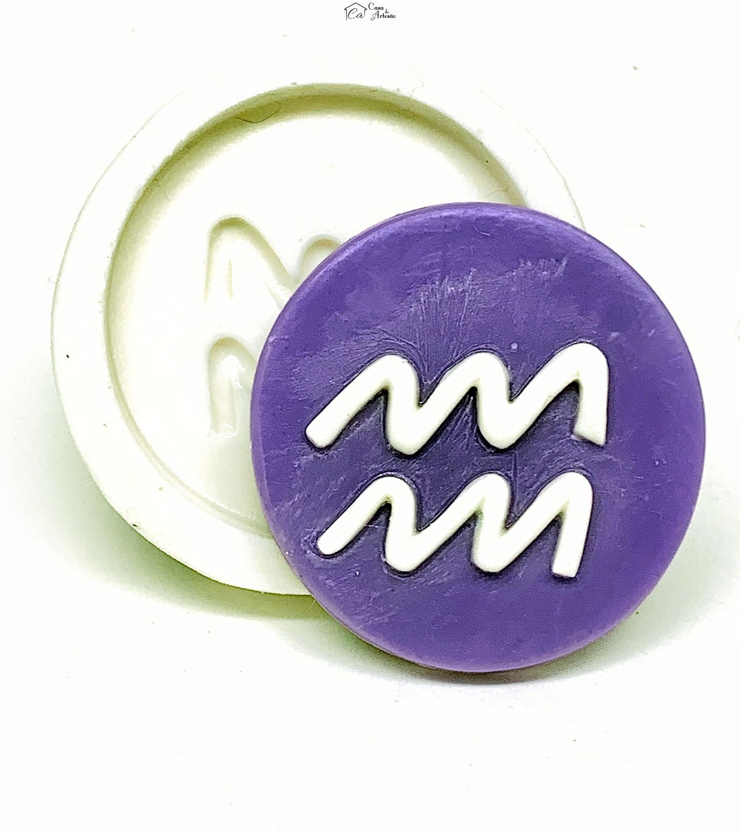 Molde de silicone - Horoscopo - Simbolo - Aquario - Grande - P1132