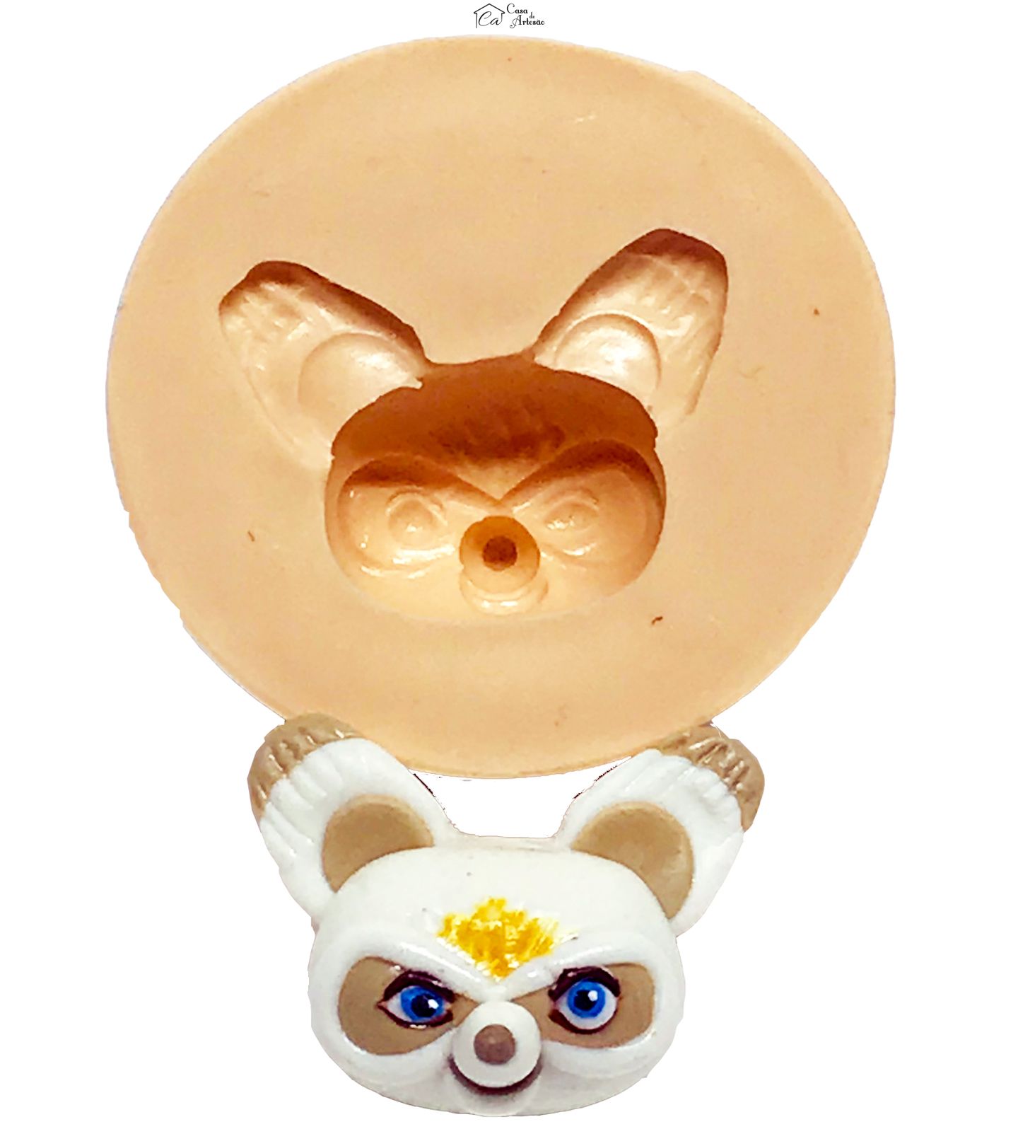 Molde de silicone - Kung Fu Panda - Rosto Mestre Shifu - Pequeno - P619