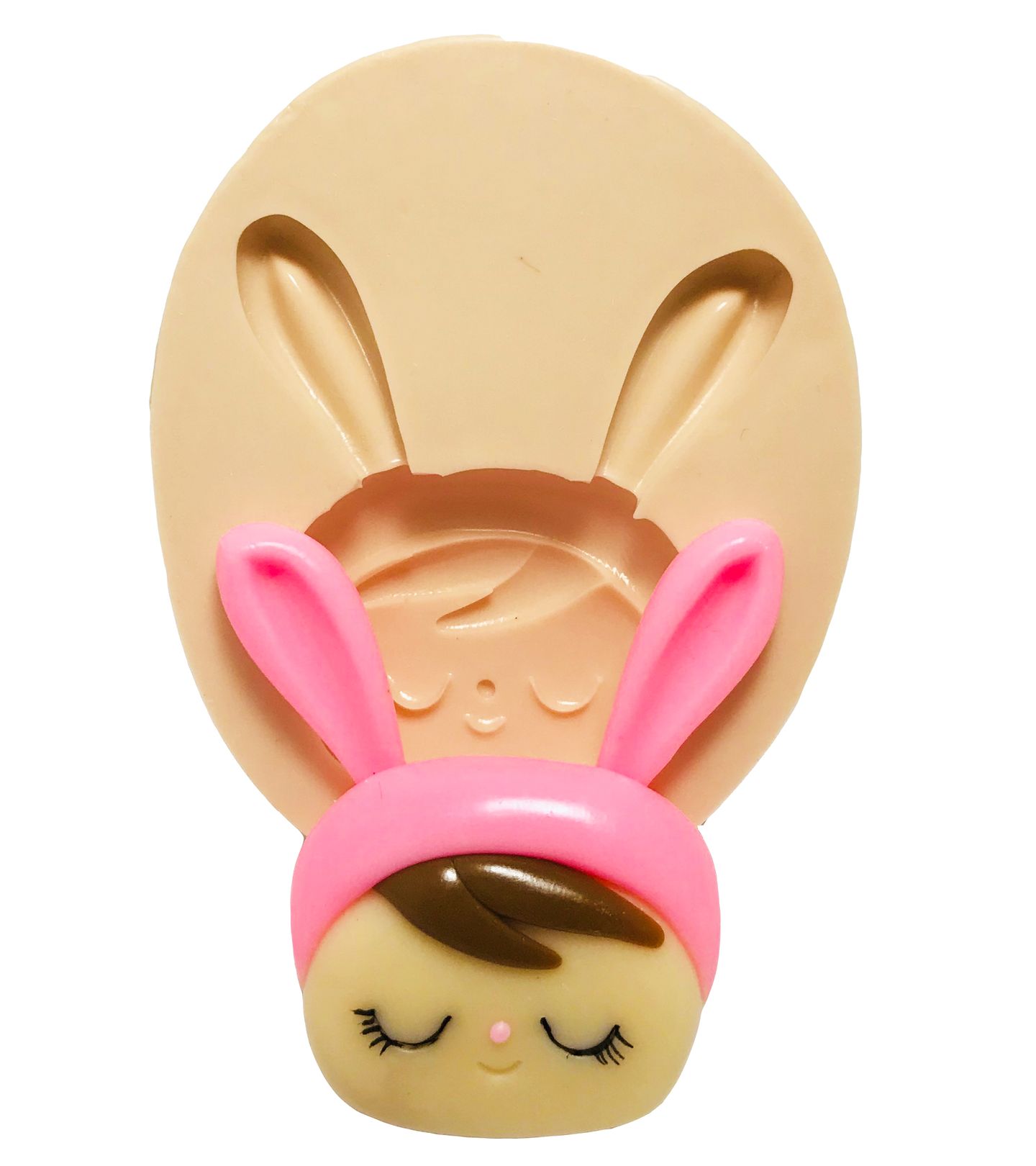 Molde de silicone - Me too Doll - Rosto Angela Coelha Cinza - Grande - P433