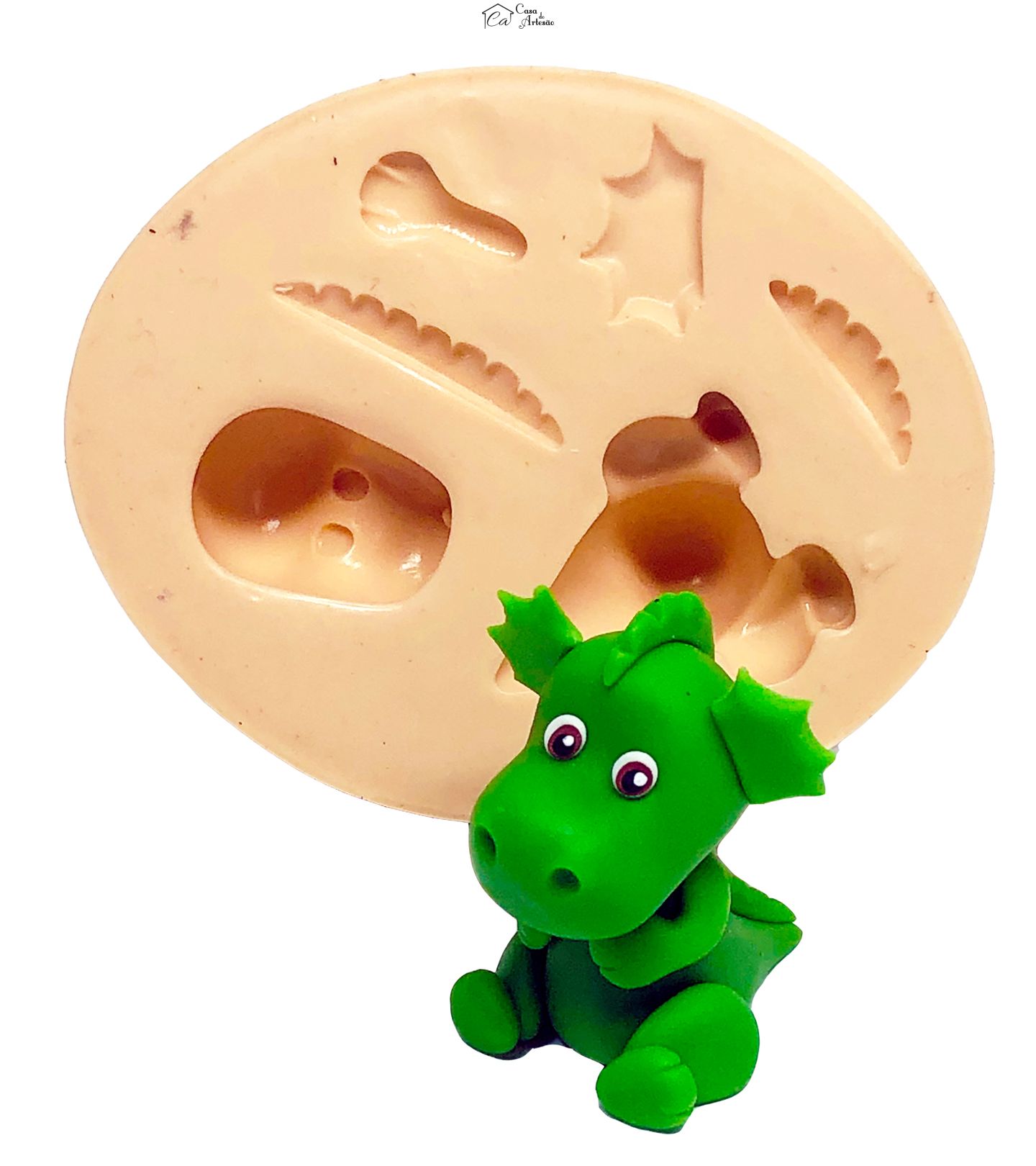 Molde de silicone - Dinossauro - Corpo Tridimensional - Medio