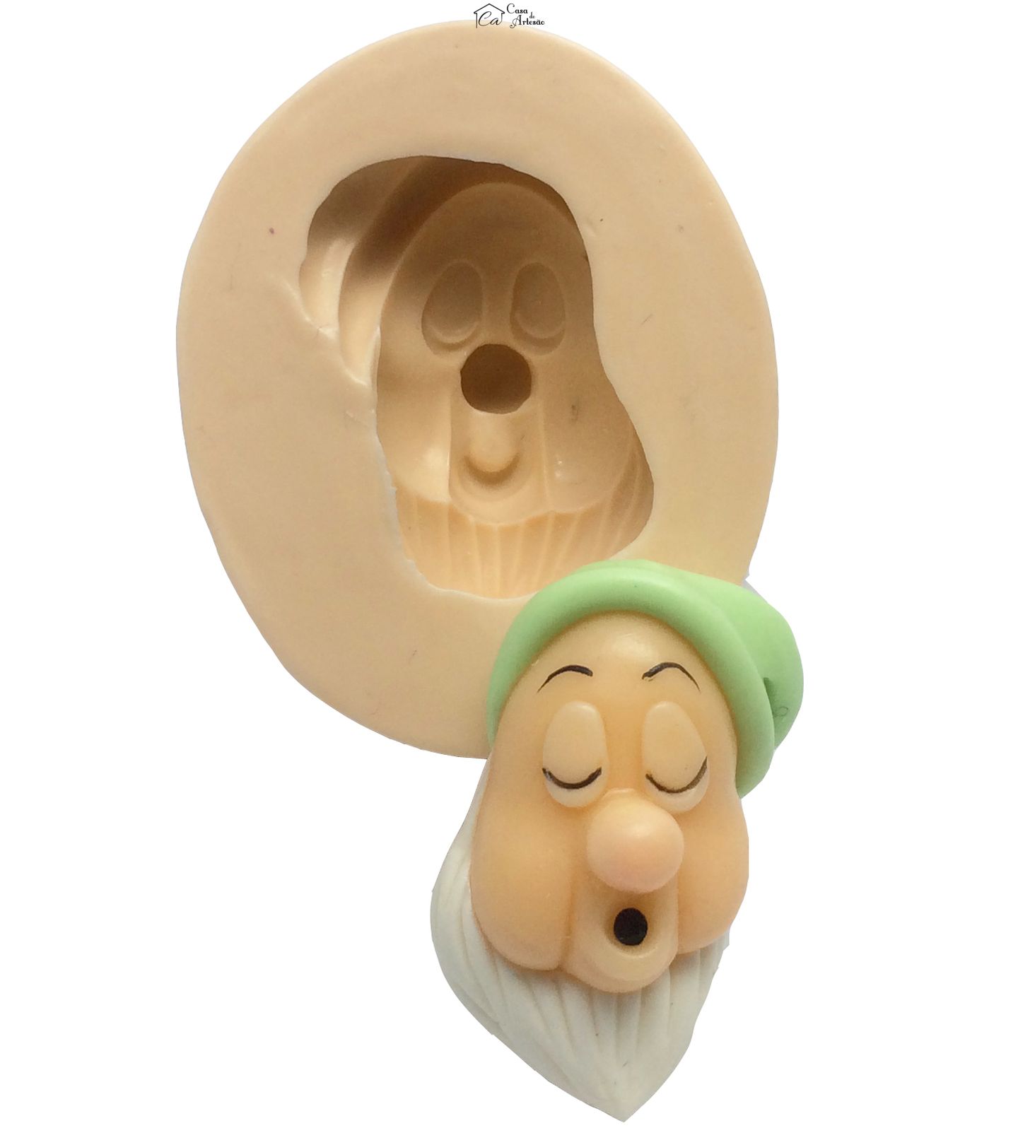 Molde de silicone - Branca de Neve - Rosto do Anão Soneca - P164
