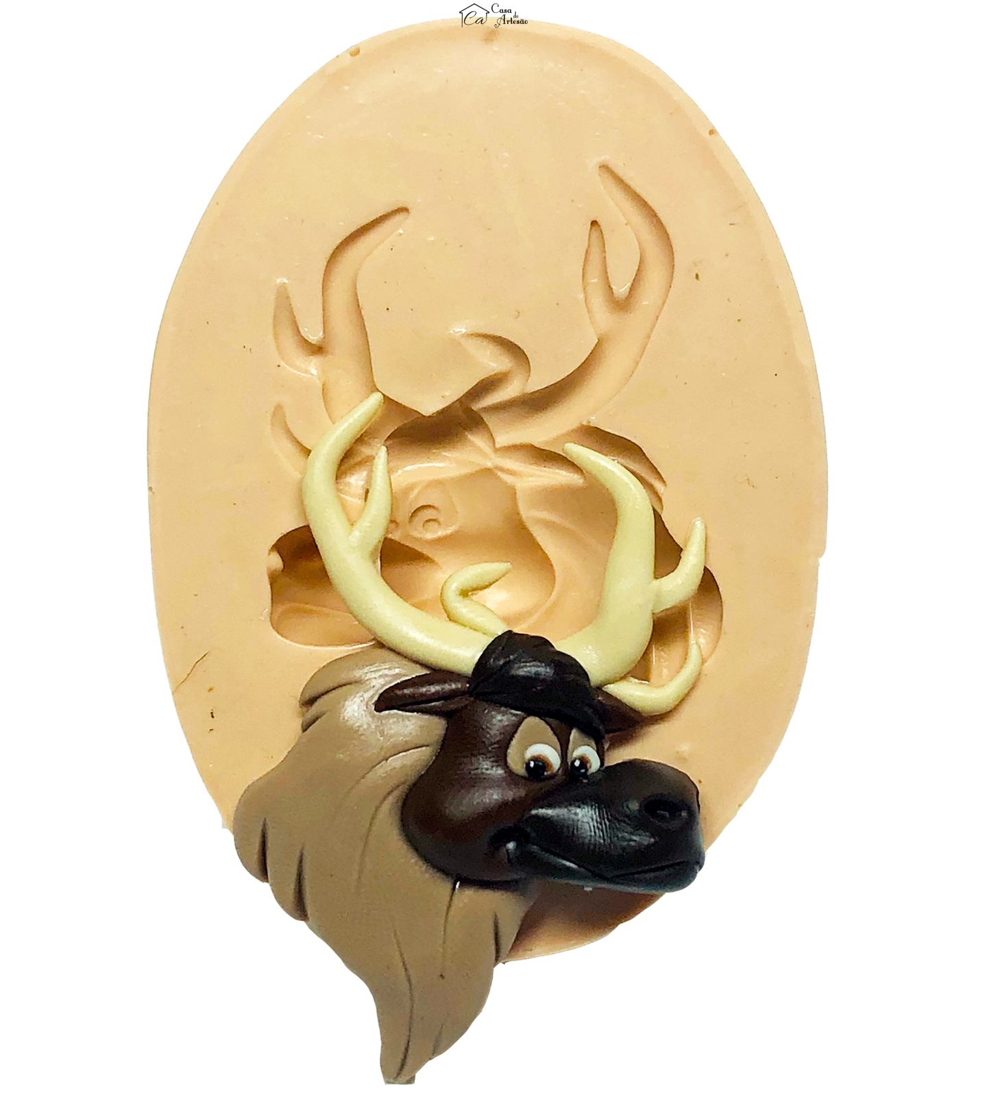 Molde de silicone - Frozen II - Rosto Sven - Pequeno - P726