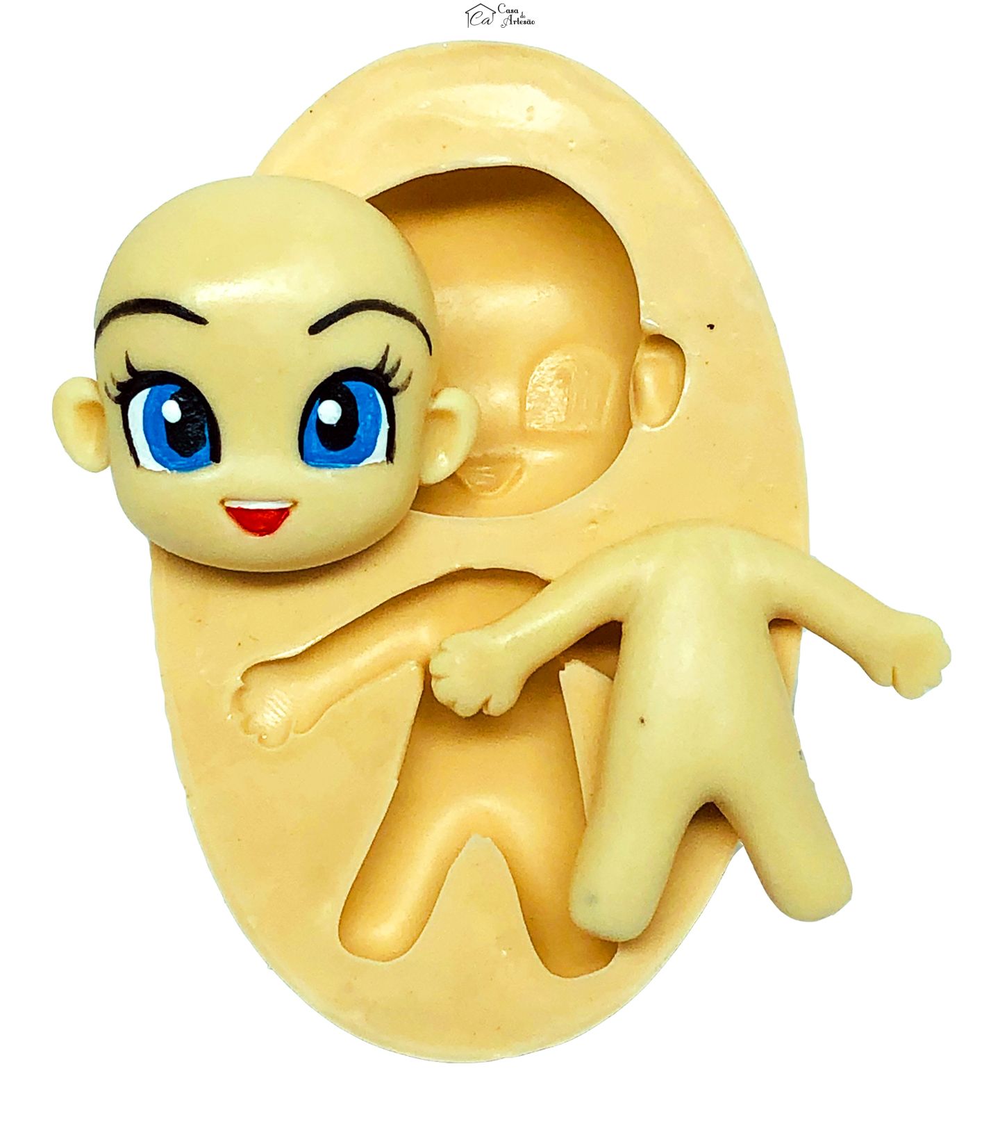 Molde de silicone - Boneca Chibi - Universal - Media - P767