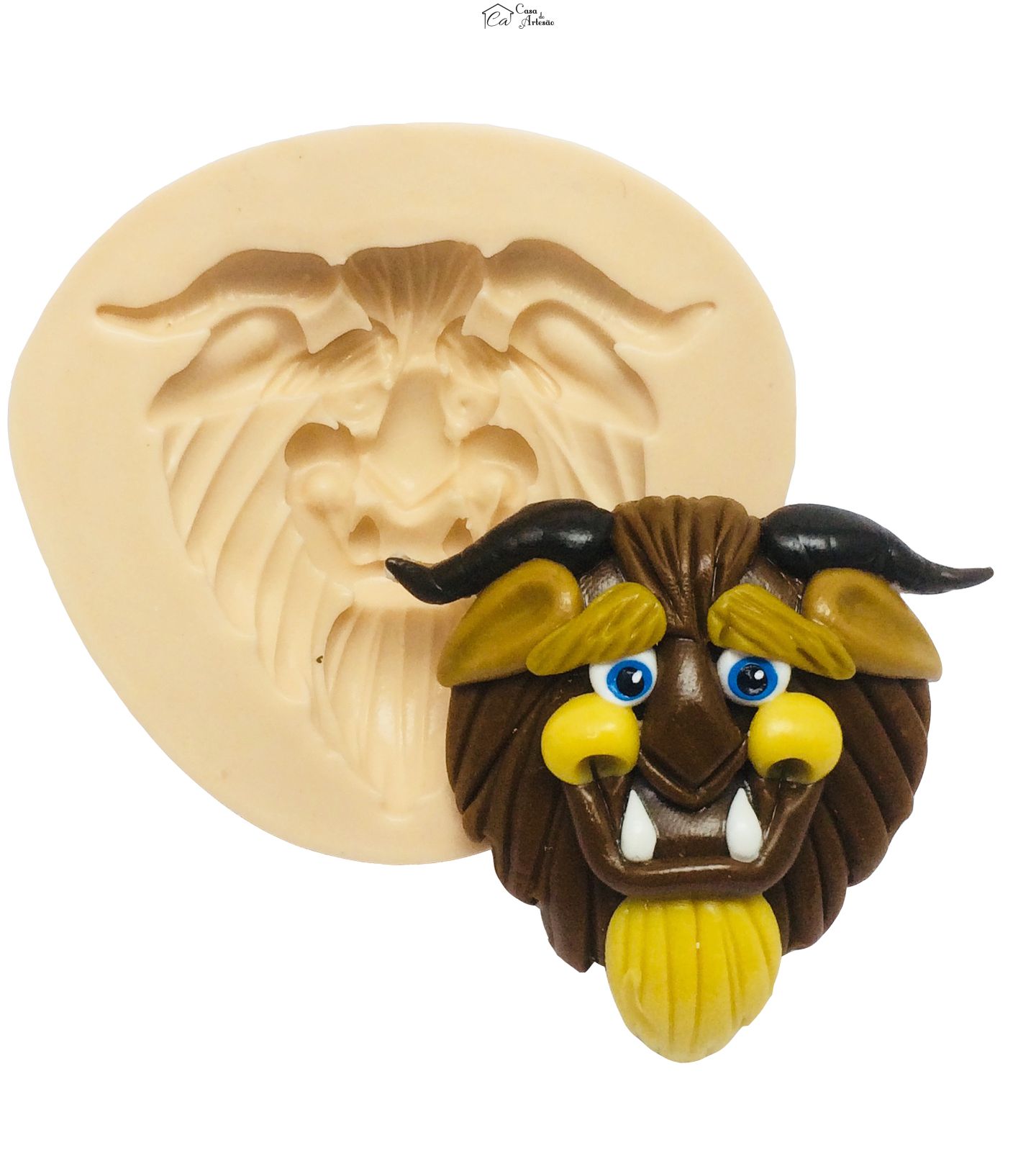 Molde de silicone - A Bela e a Fera - Rosto Fera - Mod.02 - Medio -  P293