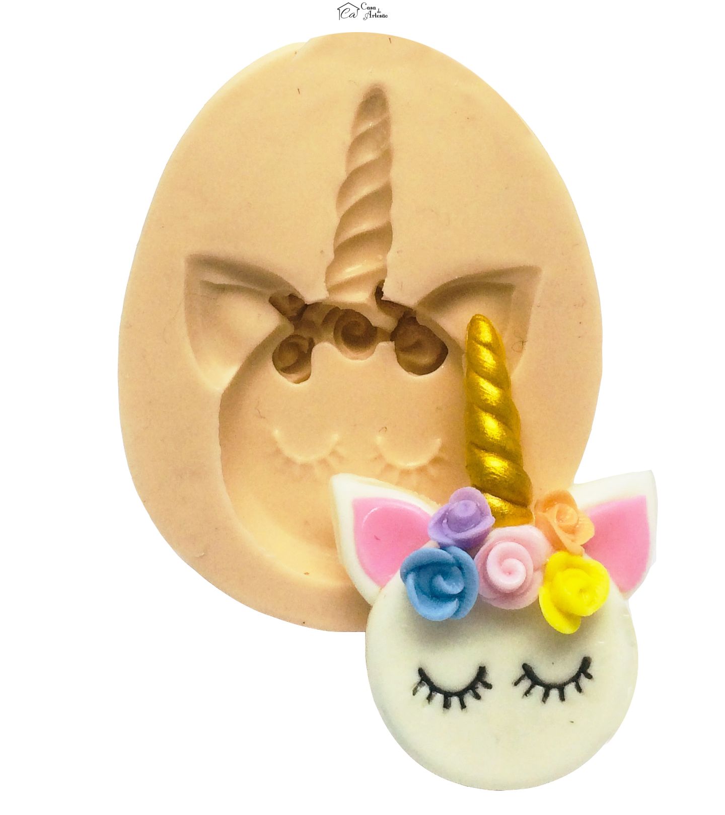 Molde de silicone - Rosto Unicornio - Pequeno - P356 / P359
