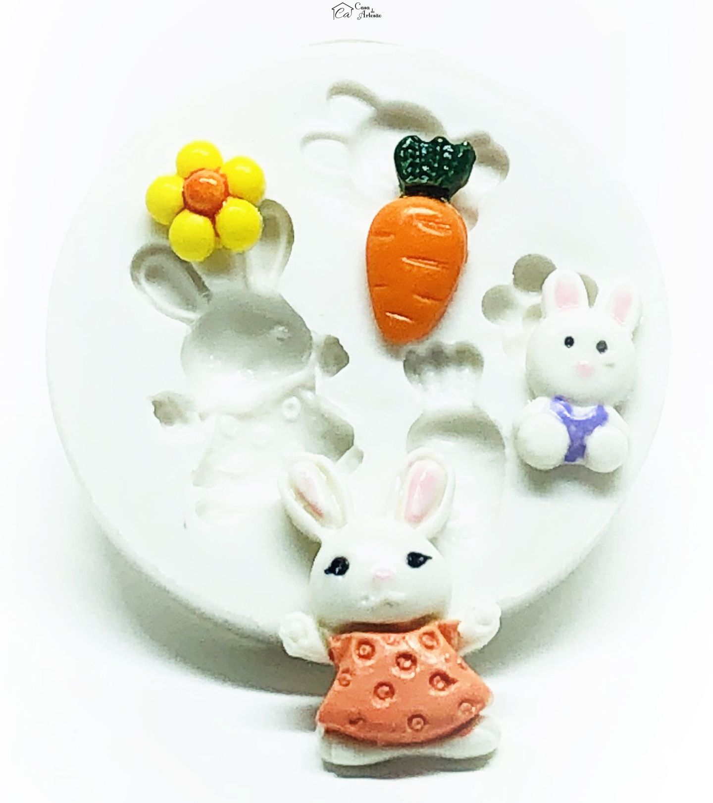 Molde de silicone - Coelho - Kit - PP - P719