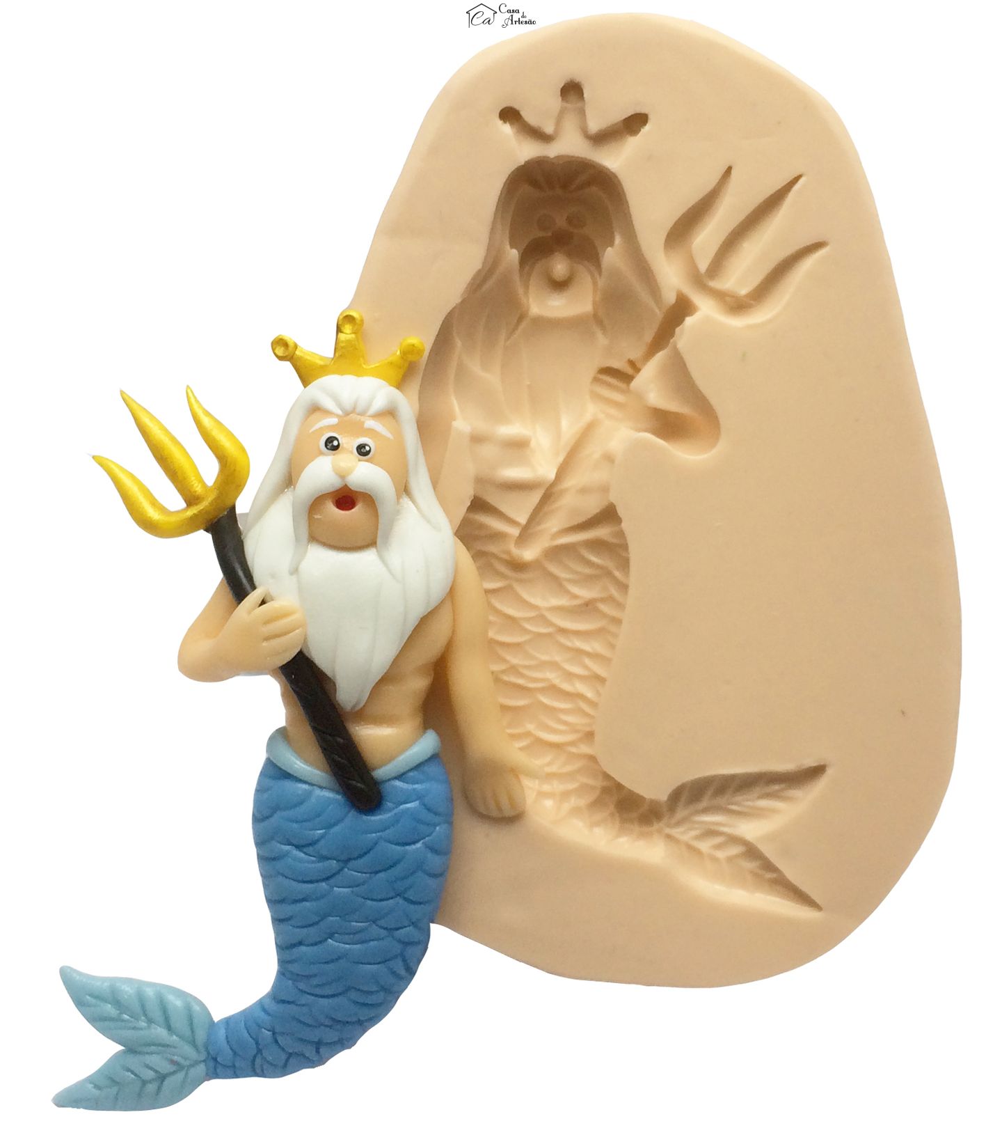 Molde de silicone - A Pequena Sereia - Rei Tritão - Grande - P280