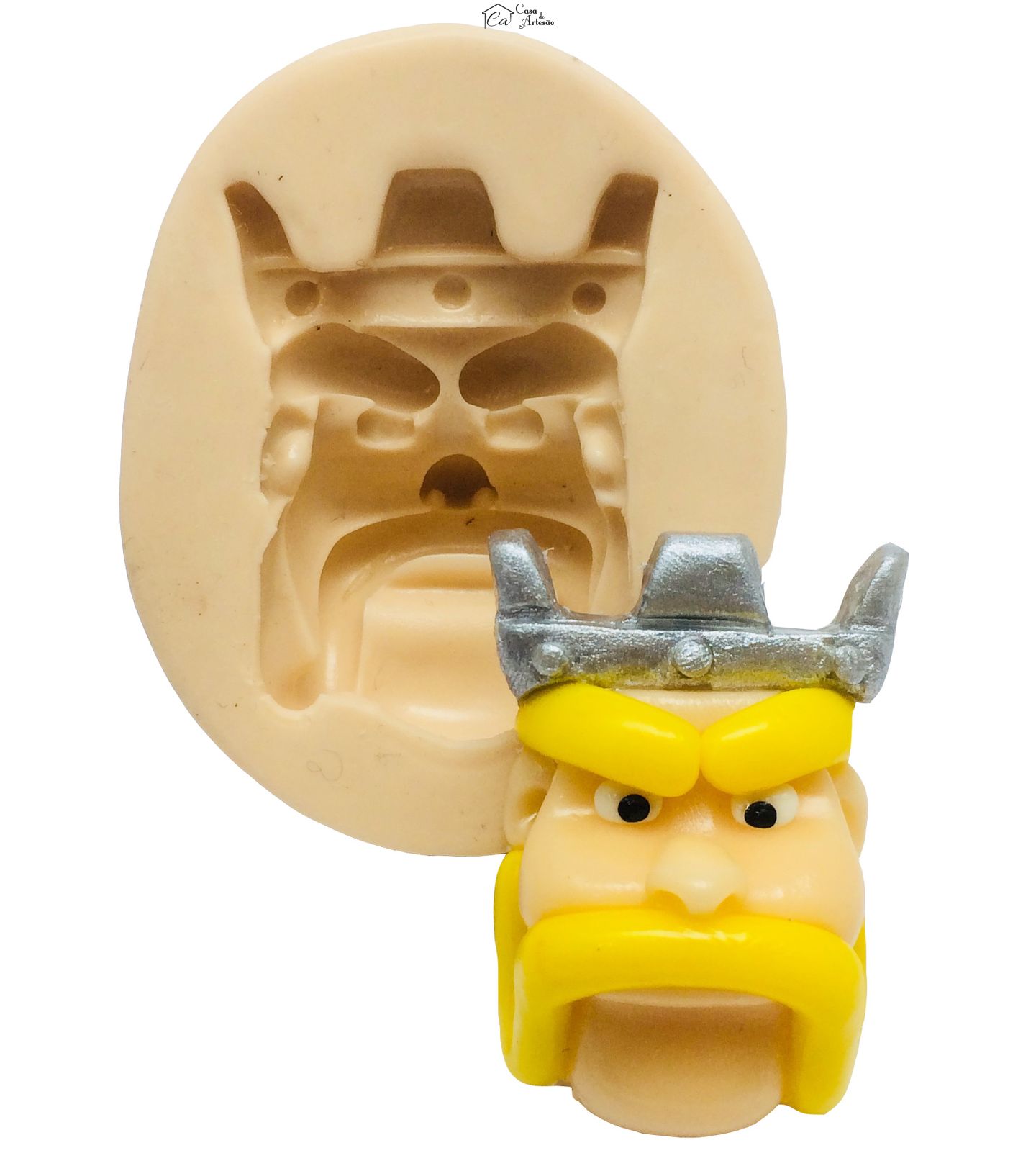 Molde de silicone - Clash Royale - Rosto Rei - Mod.02 - Grande - P204