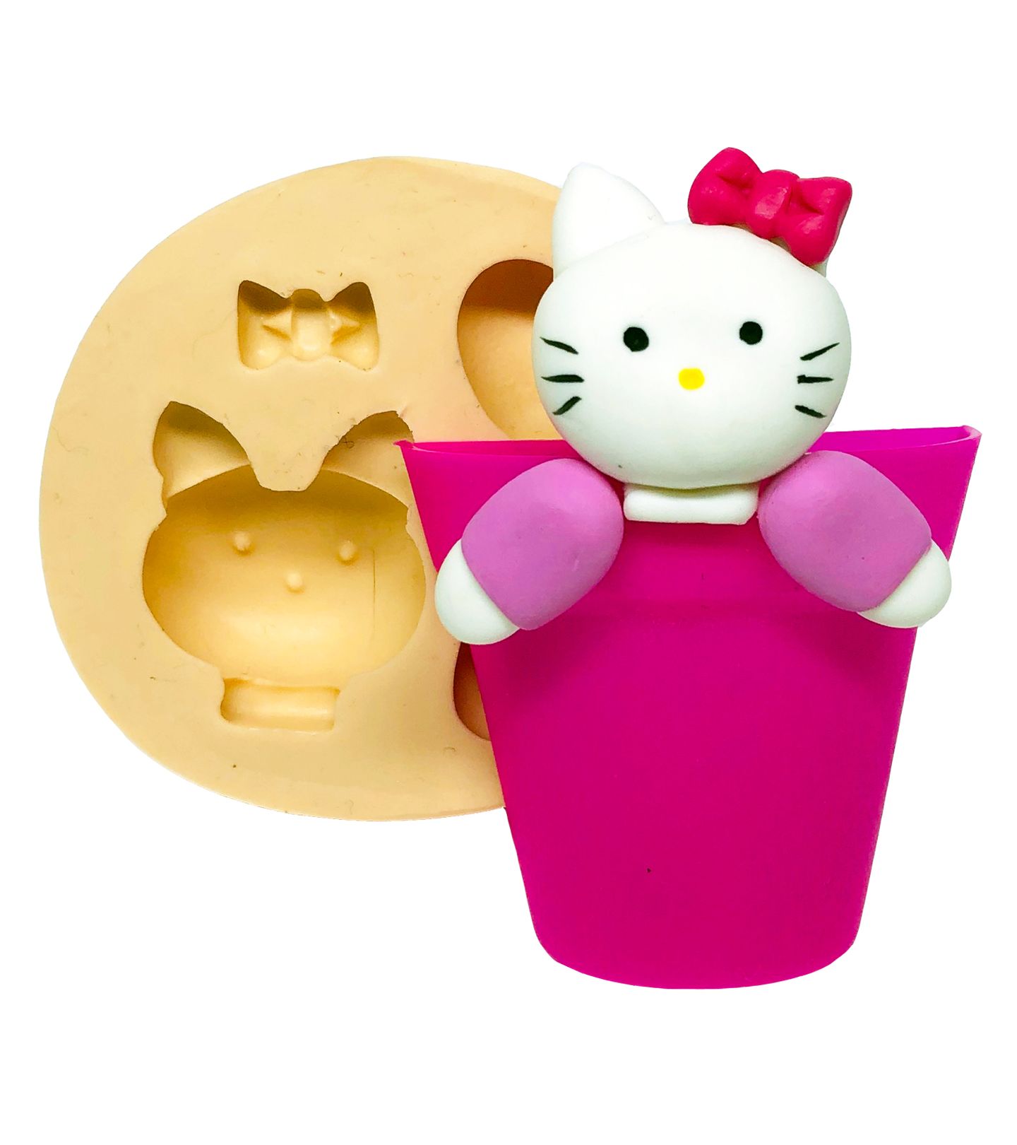 Molde de silicone - Hello Kitty p/ Vaso