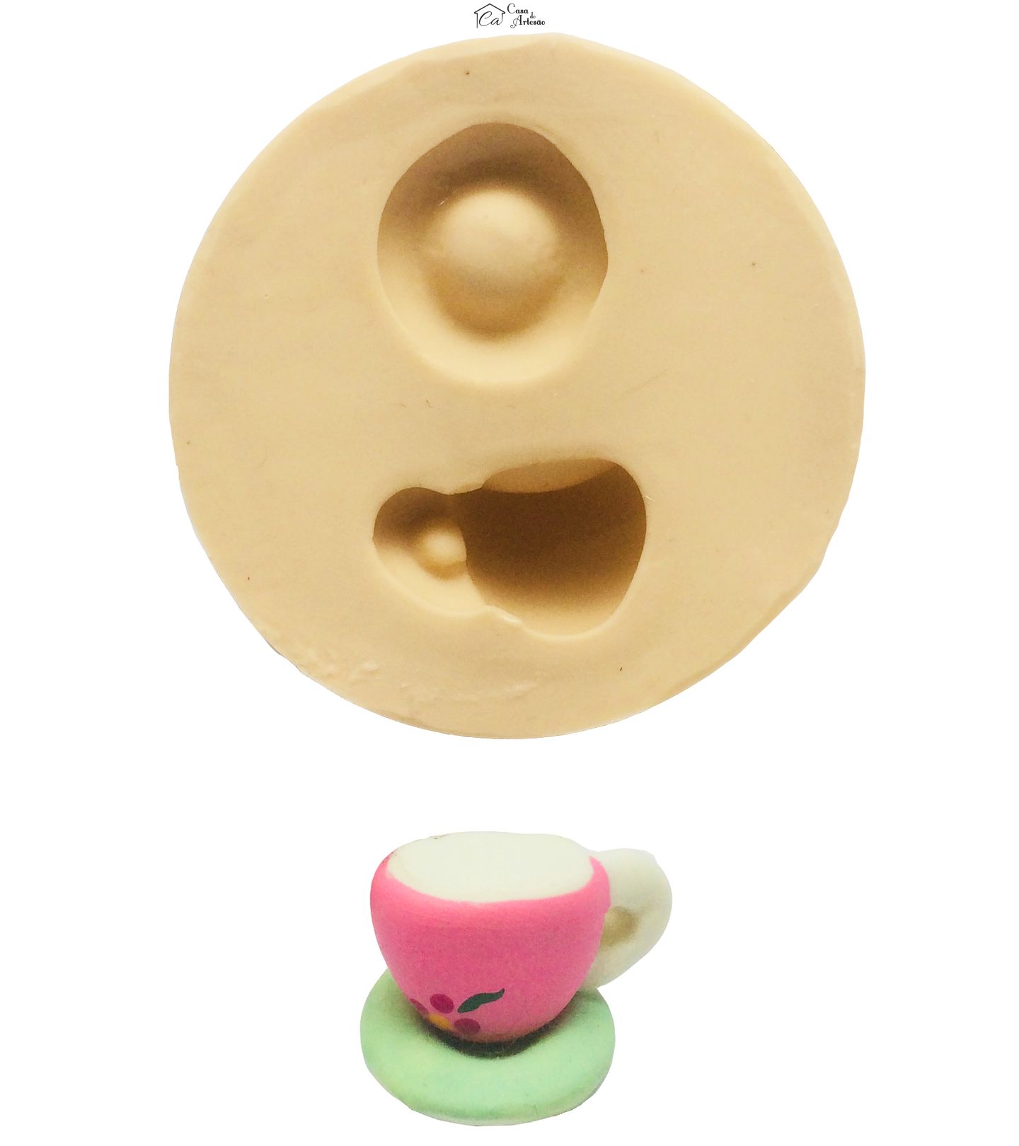 Molde de silicone - Xícara c/ Pires (Mini)