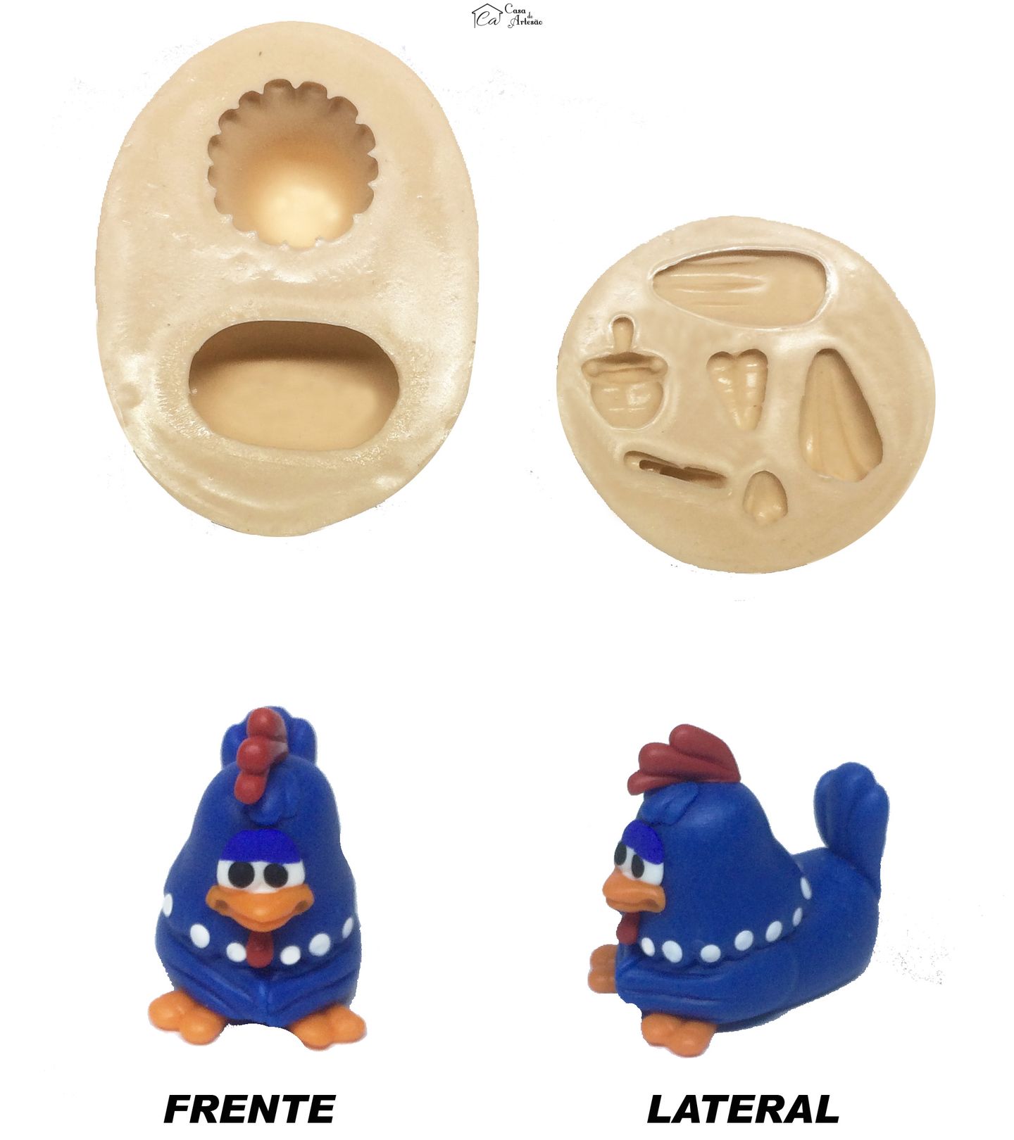 Molde de silicone - Galinha Pintadinha Tridimensional Pequena - P250