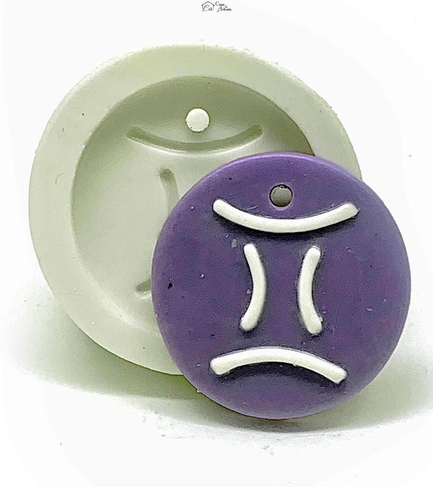 Molde de silicone - Horoscopo - Pingente - Gemeos - Medio - P1145