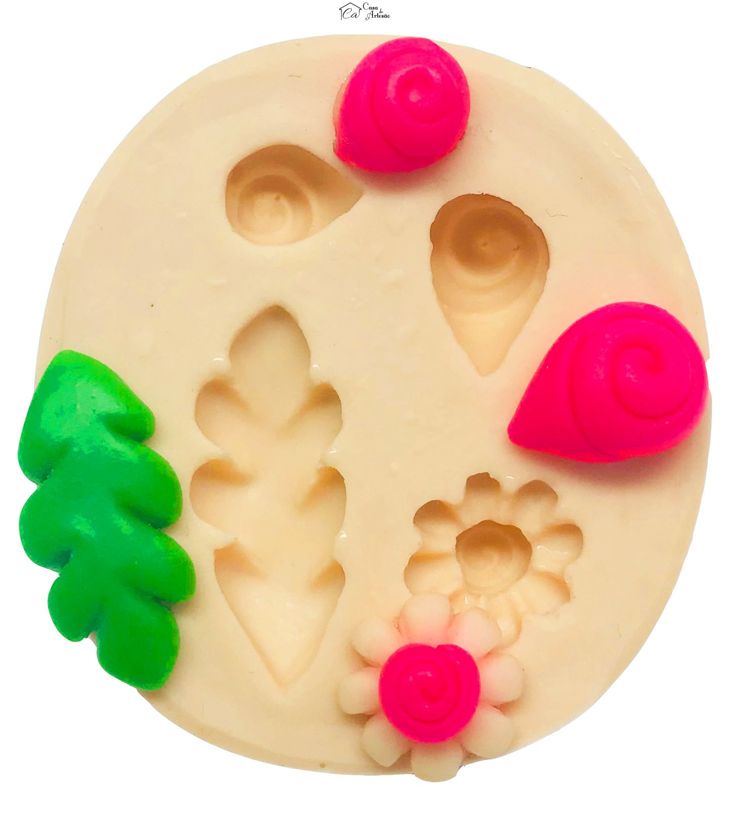 Molde de silicone - Flores / Caramujo