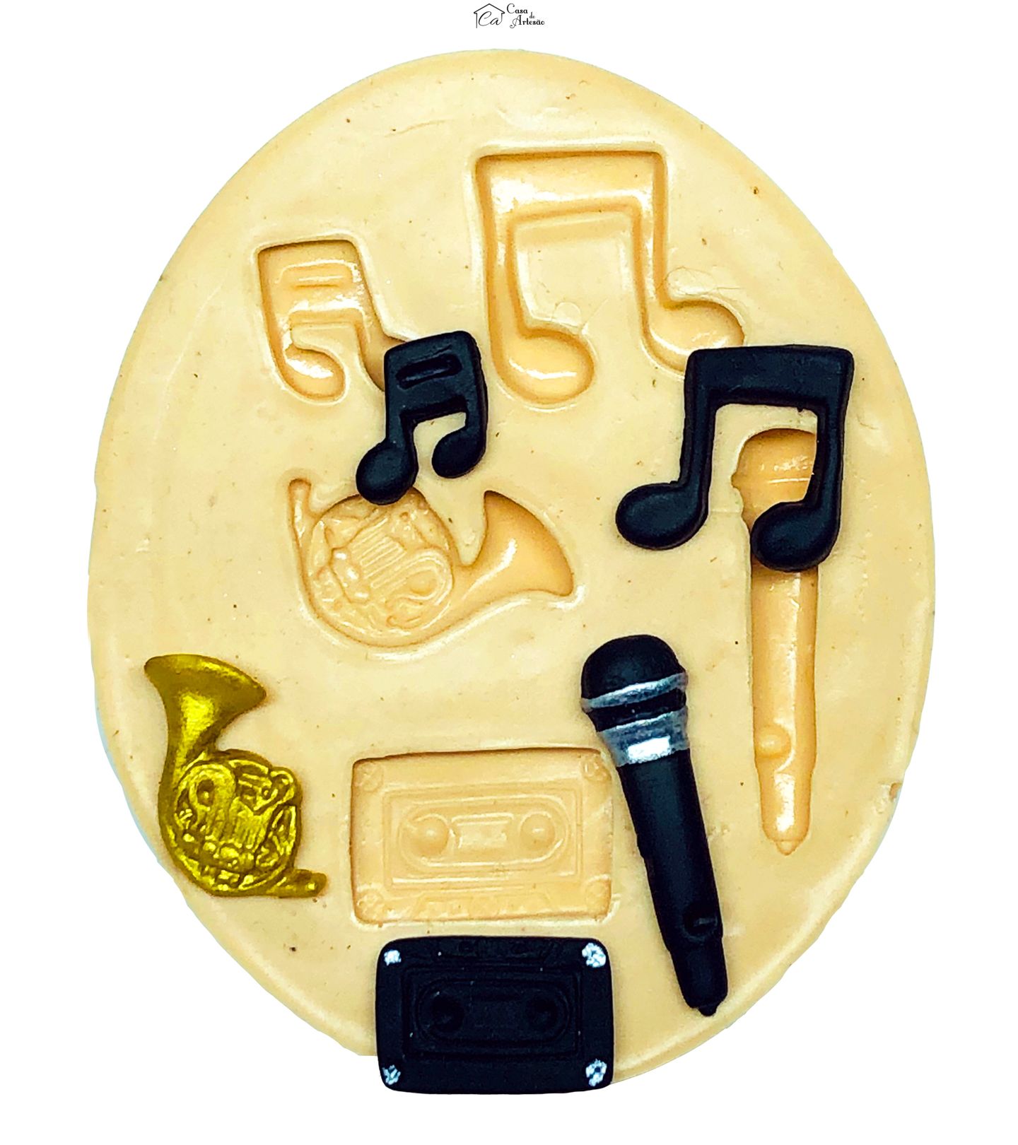Molde de silicone - Nota musical, Fita K7, Microfone, etc - P682