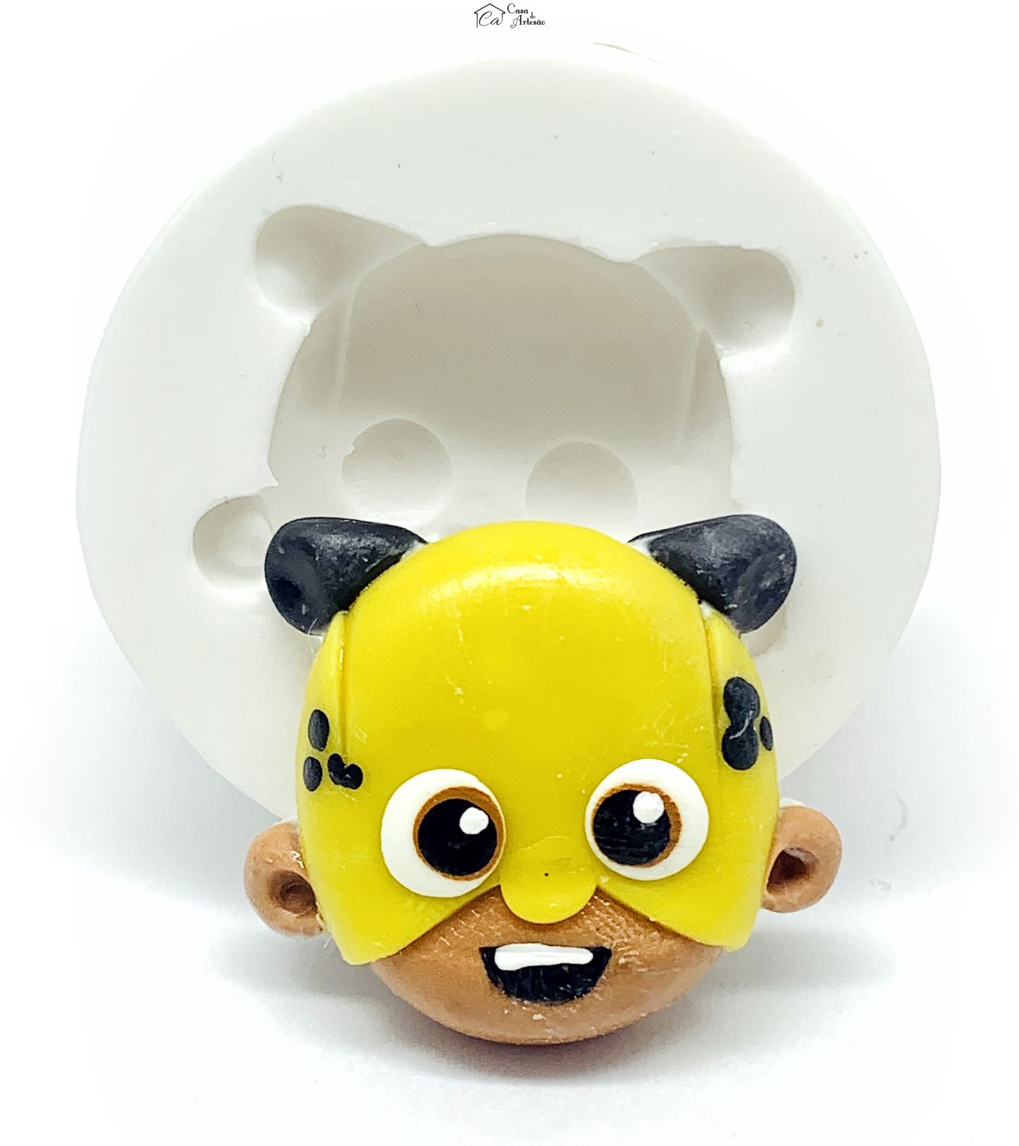 Molde de silicone - Os Aventureiros - Rosto Amarelo - Medio - P1219