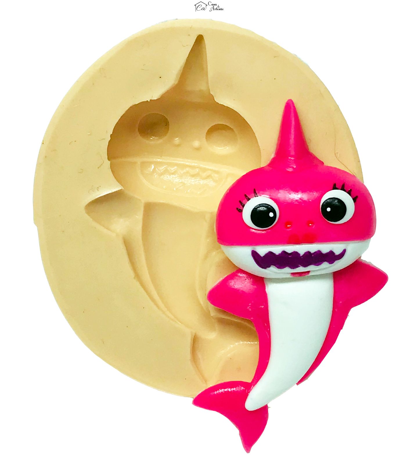Molde de silicone - Baby Shark - Mamãe - Media - P640