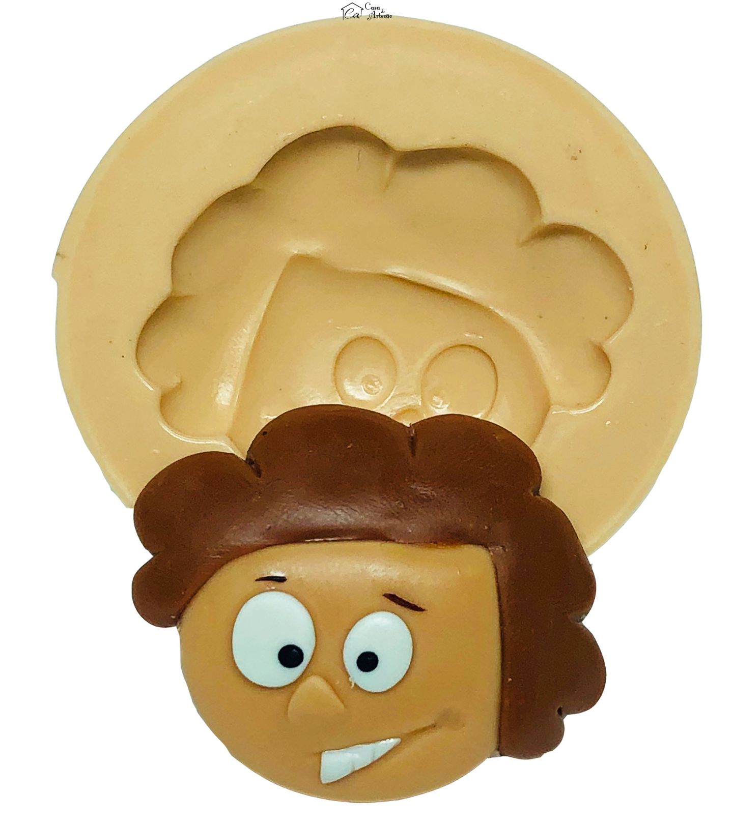 Molde de silicone - Detetive do Predio Azul - Rosto Capim - Grande - P661