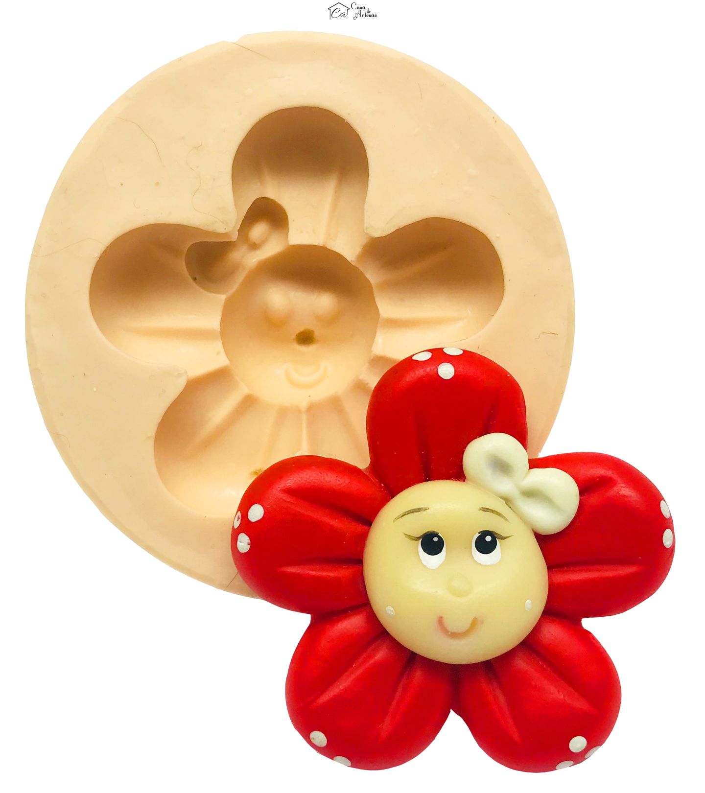 Molde de silicone - Flor c/ Rosto 4
