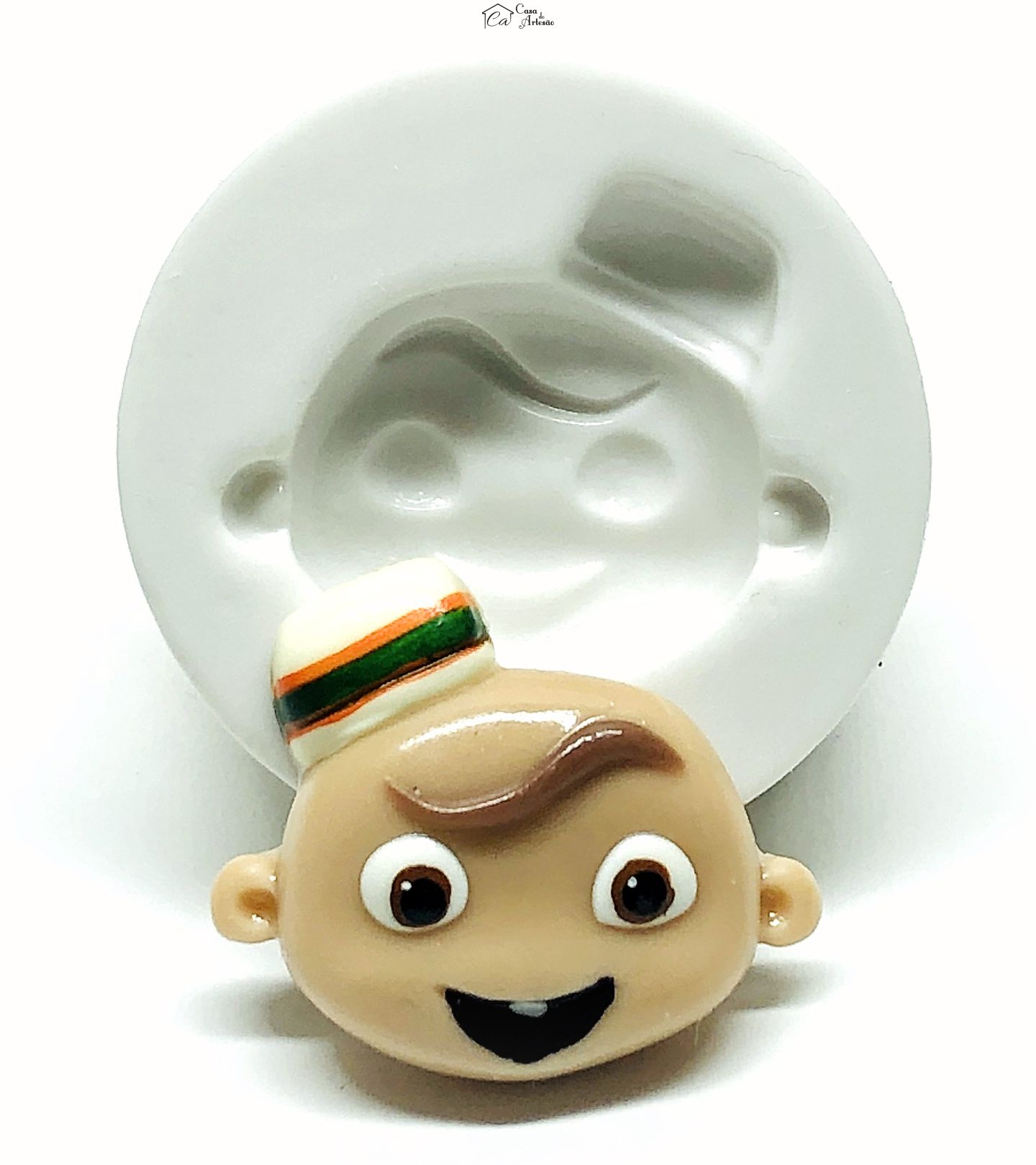 Molde de silicone - Mini Beat Power Rockers - Rosto Carlos - Medio - P1034