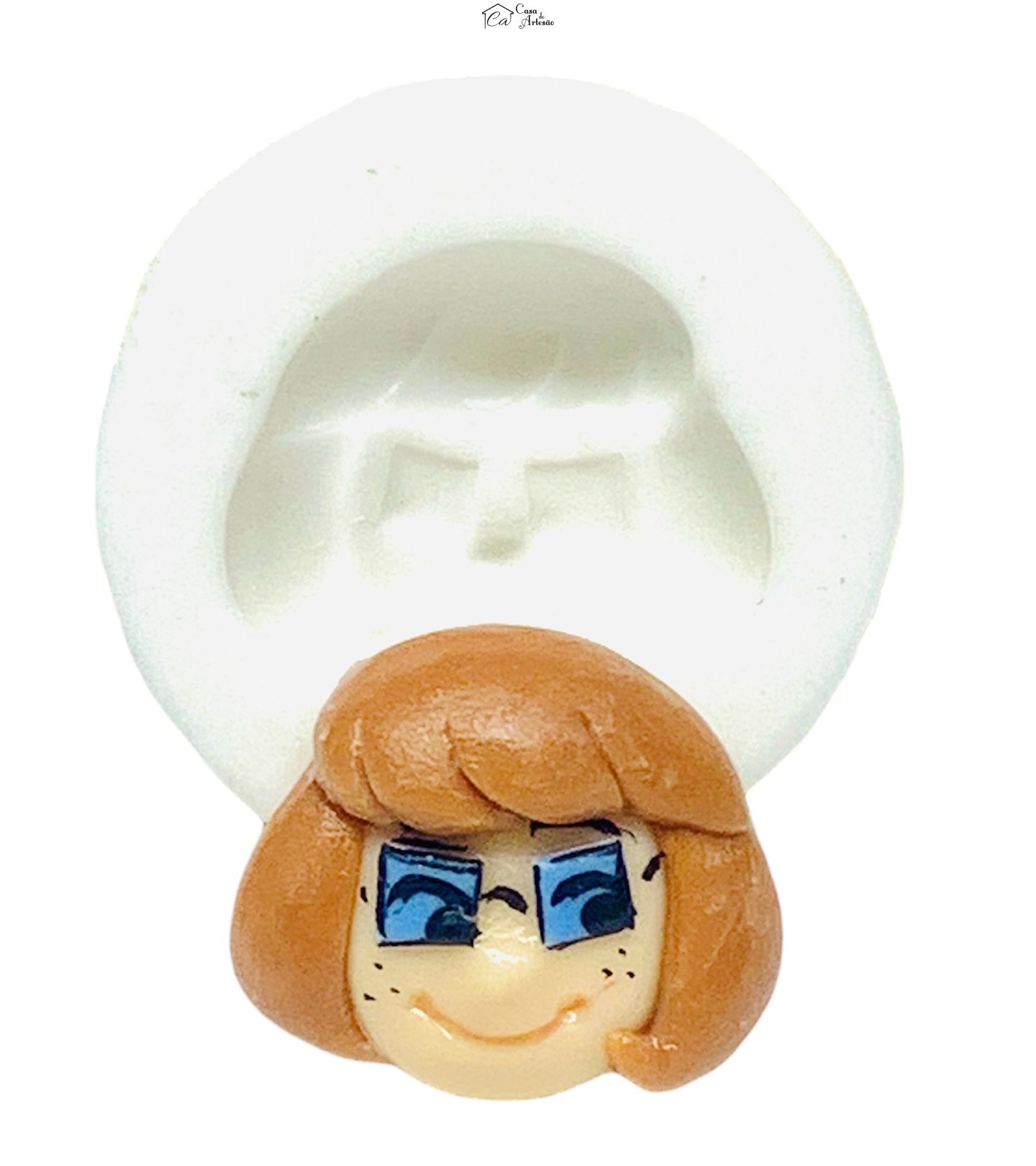 Molde de silicone - Scooby Doo - Rosto Velma - Pequena - P1231