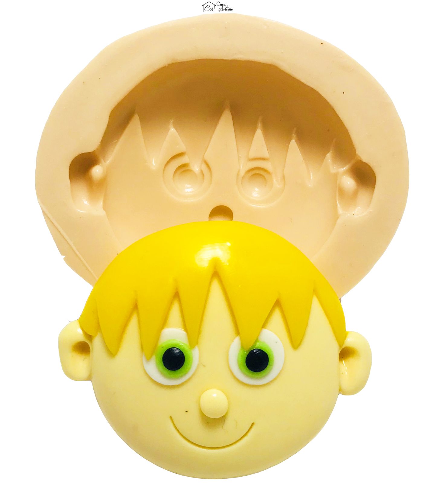 Molde de silicone - Os Pequerruchos - Rosto Julinho - Grande - P428