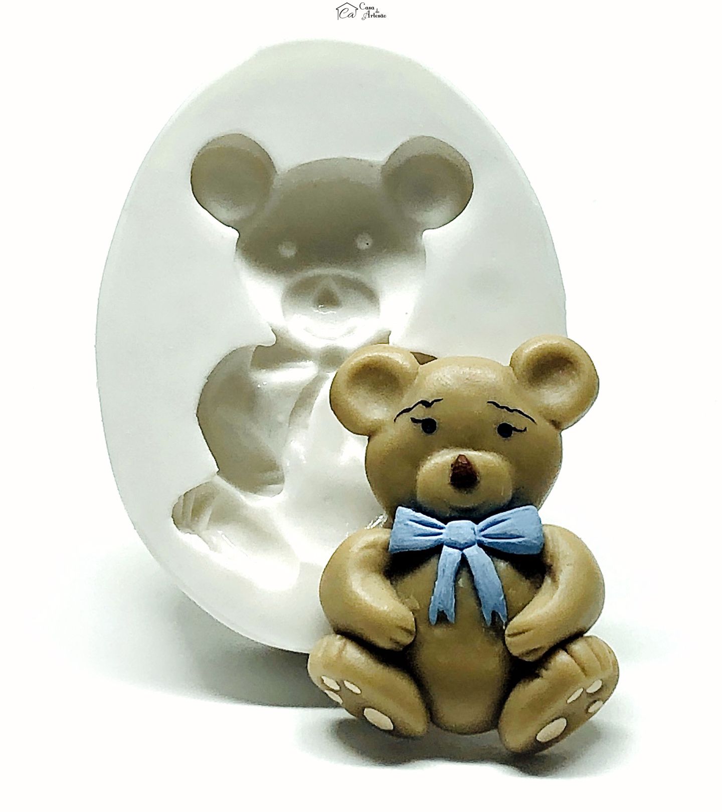 Molde de silicone - Urso c/ Laço - P72