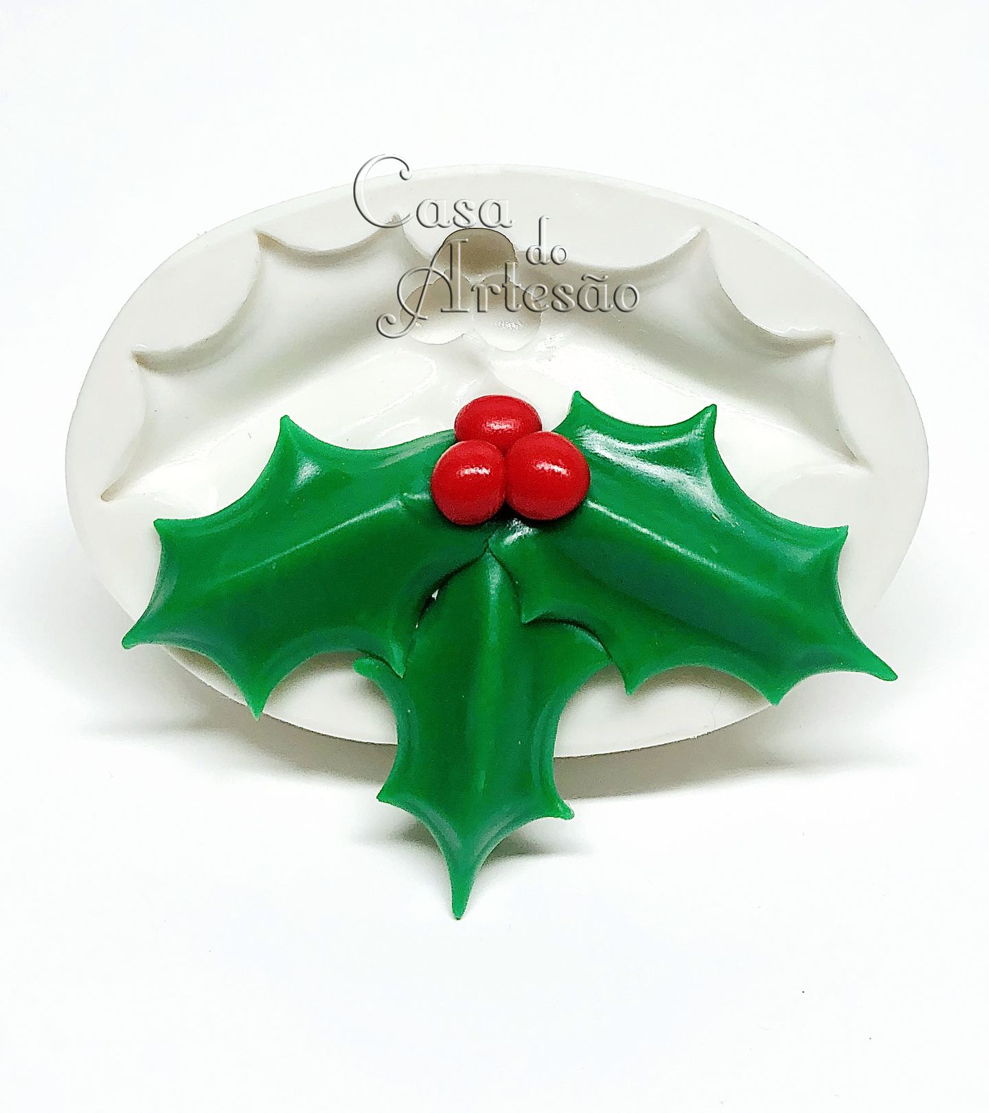 Molde de silicone - Natal - Azevinho - Mod.01 - Grande - P894