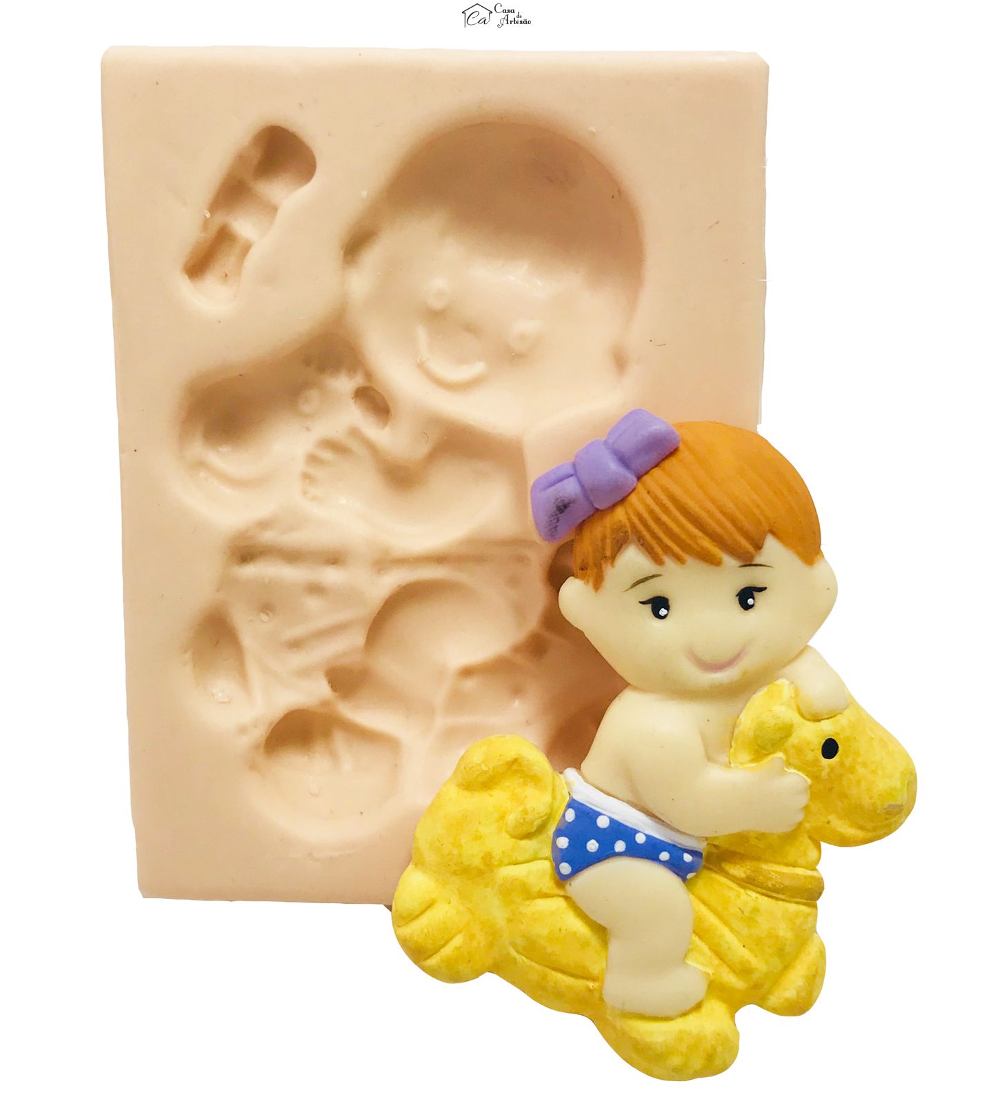 Molde de silicone - Bebe no Cavalinho - P114