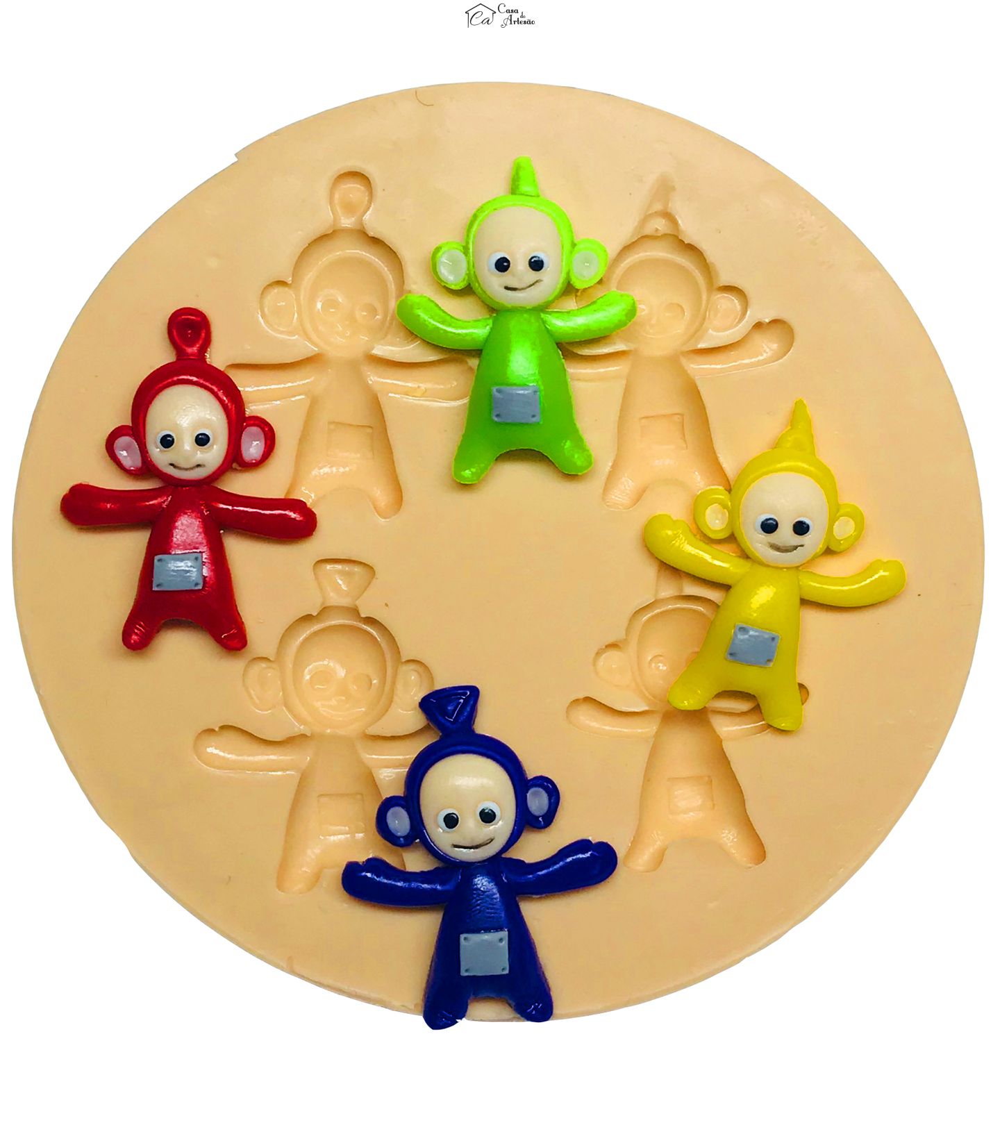 Molde de silicone - Teletubbies - Dipsy, Po, Laa, Tinky - Pequeno - P595