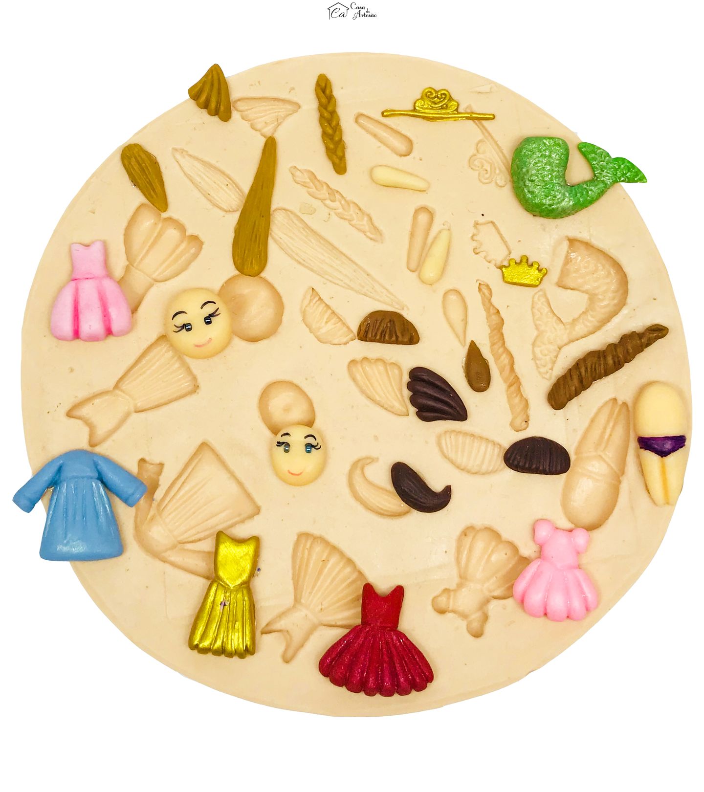 Molde de silicone - Roupas, Rostinhos e Cabelos