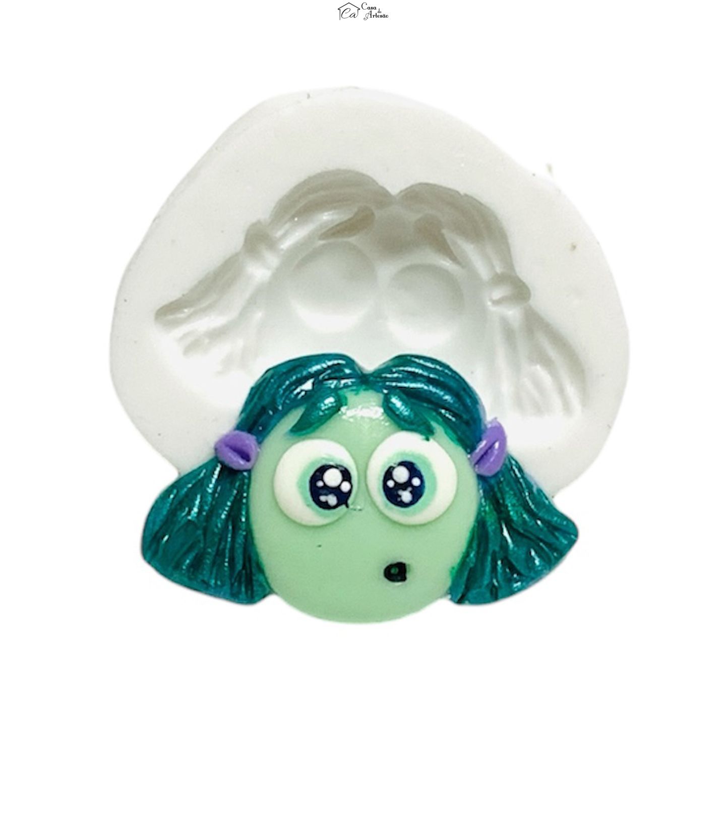 Molde de silicone - Divertida Mente - Rosto Inveja - Pequeno - P1244