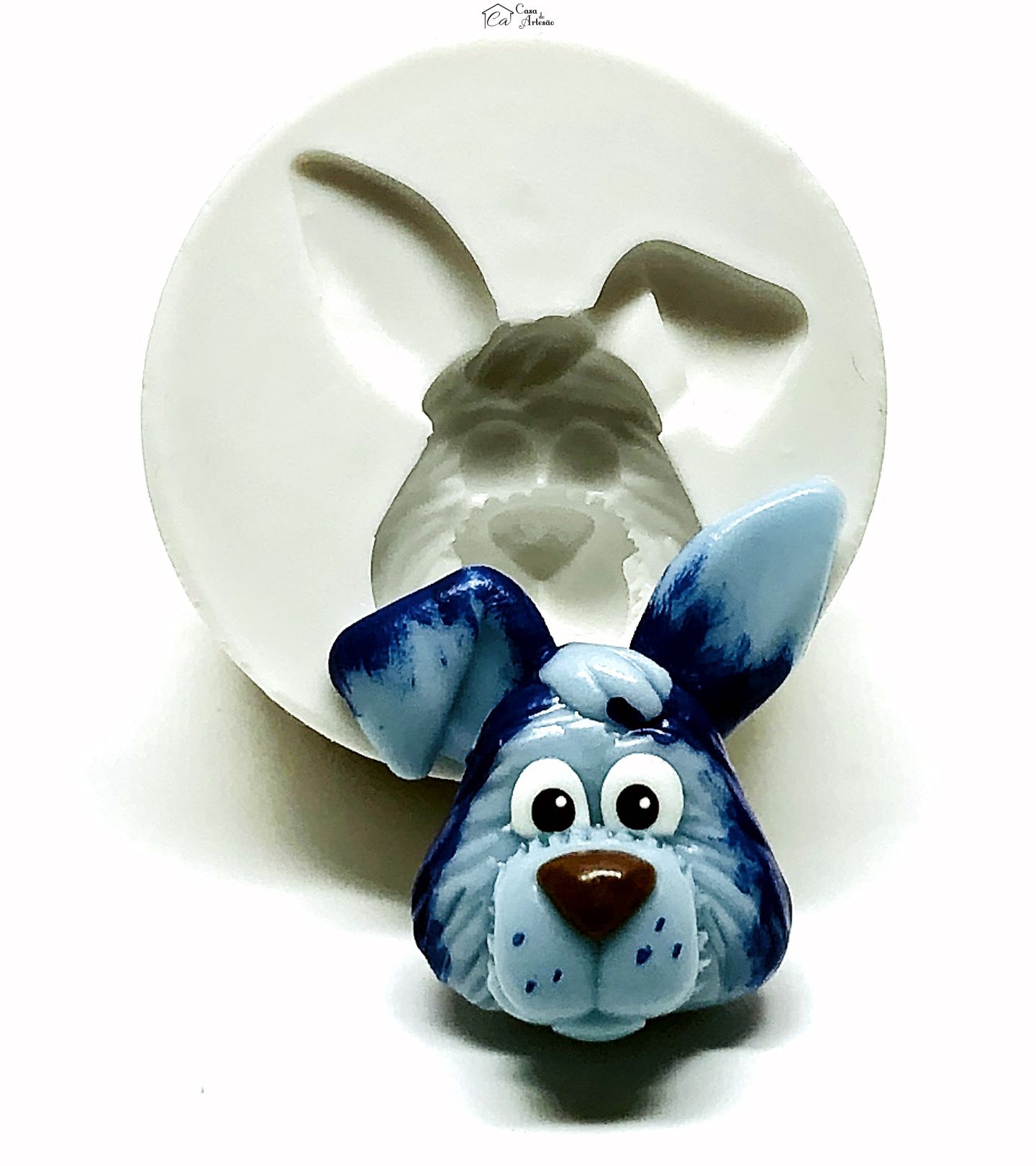 Molde de silicone - Vai Cachorro, Vai - Rosto Scoochi - Pequeno - P998