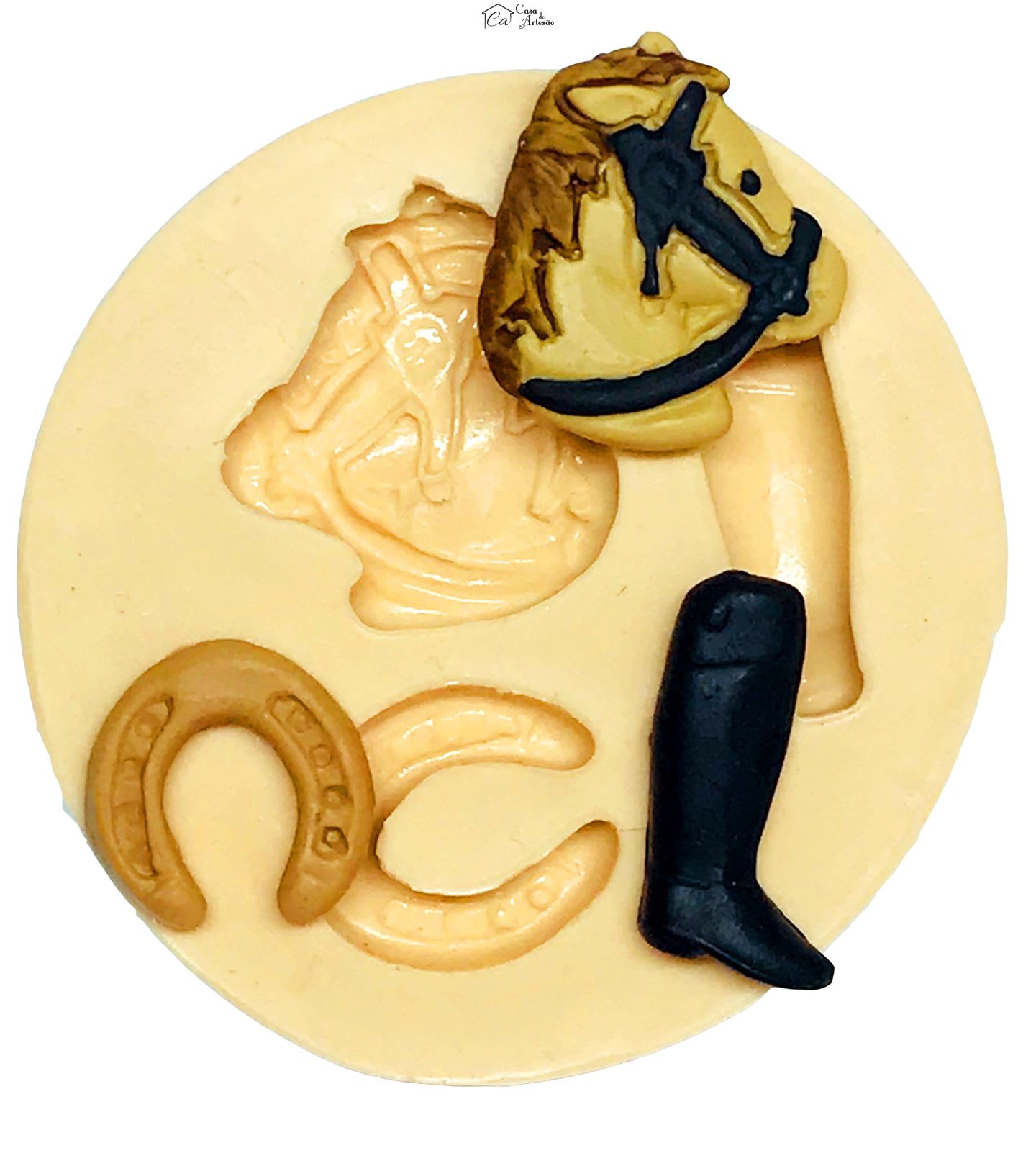 Molde de silicone - Country - Cabeça Cavalo, Bota e Ferradura - P511