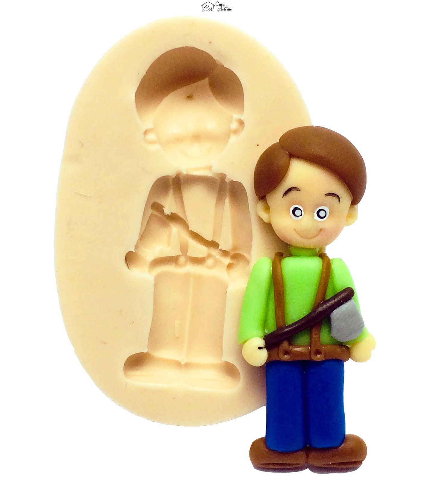 Molde de silicone - Chapeuzinho Vermelho - Lenhador Md. - P07