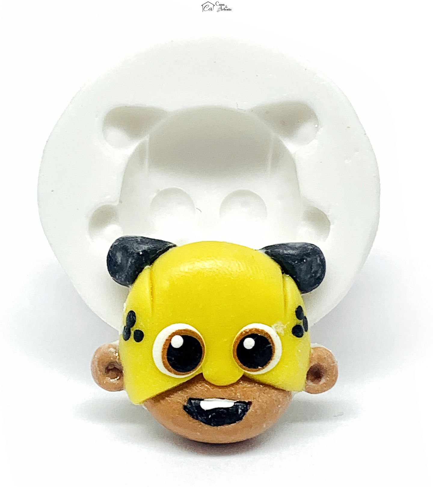 Molde de silicone - Os Aventureiros - Rosto Amarelo - Pequeno - P1220