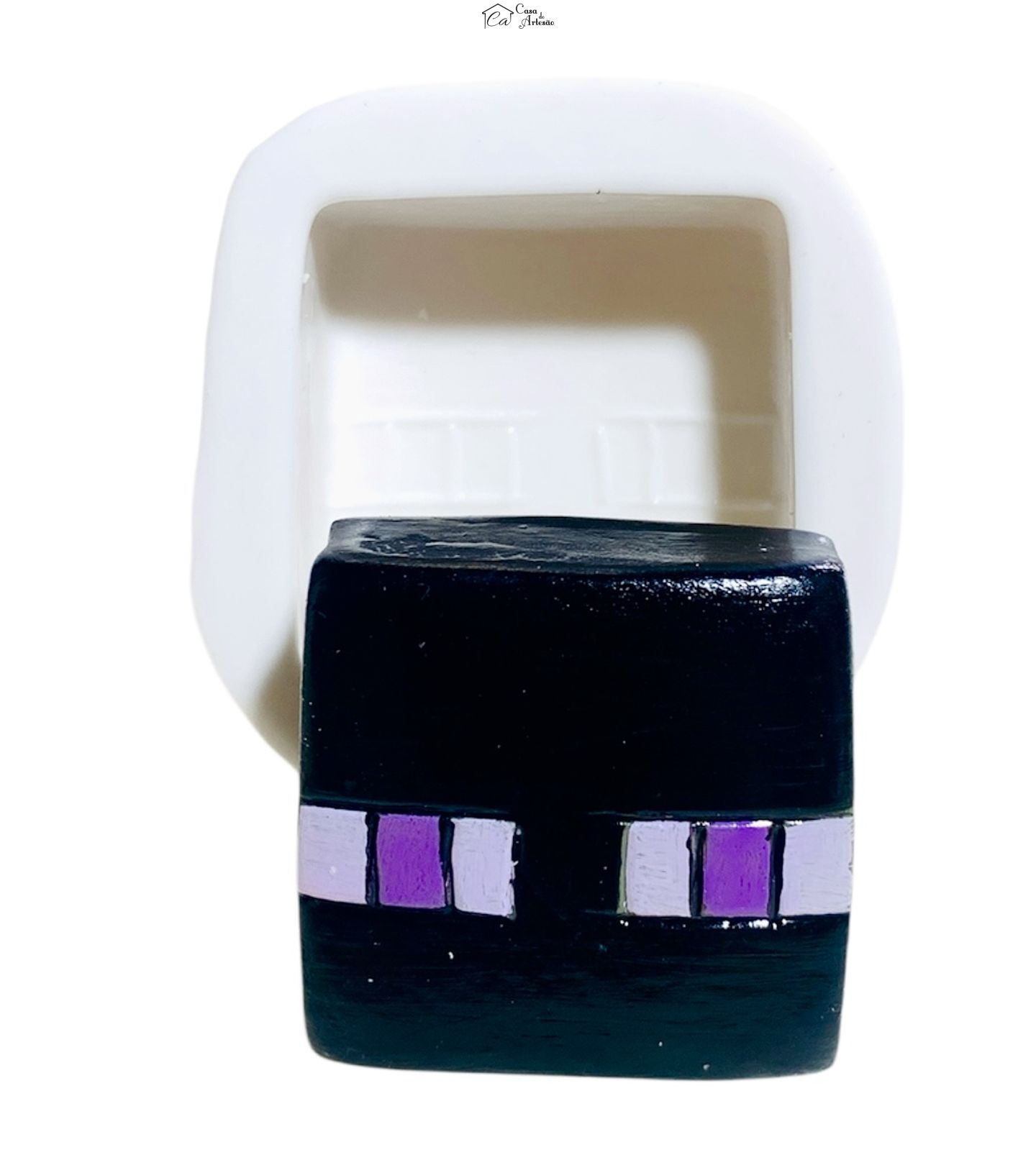 Molde de silicone - Minecraft - Rosto Enderman - P1255