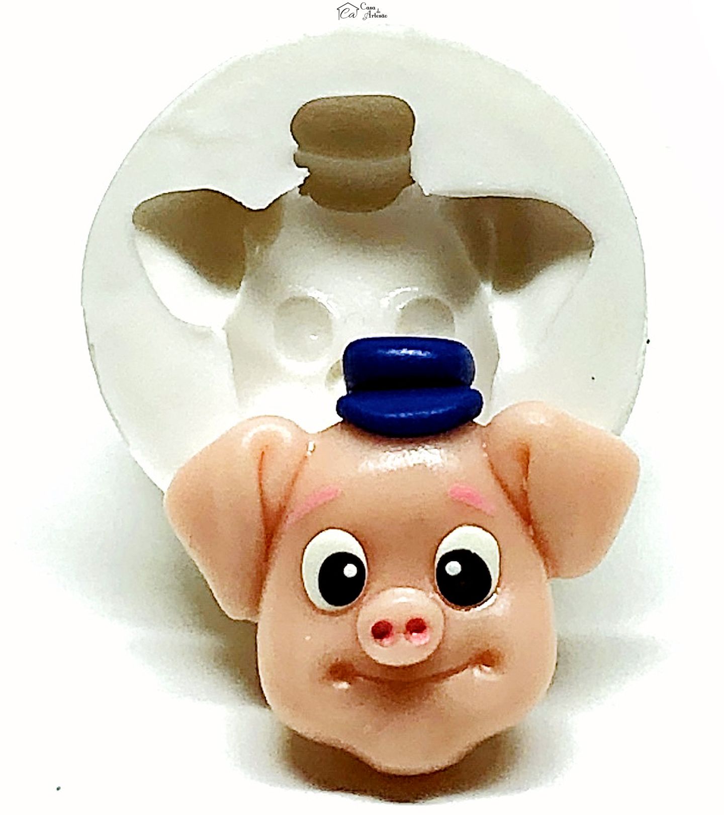 Molde de silicone - Os Tres Porquinhos - Rosto Pratico - Pequeno - P965