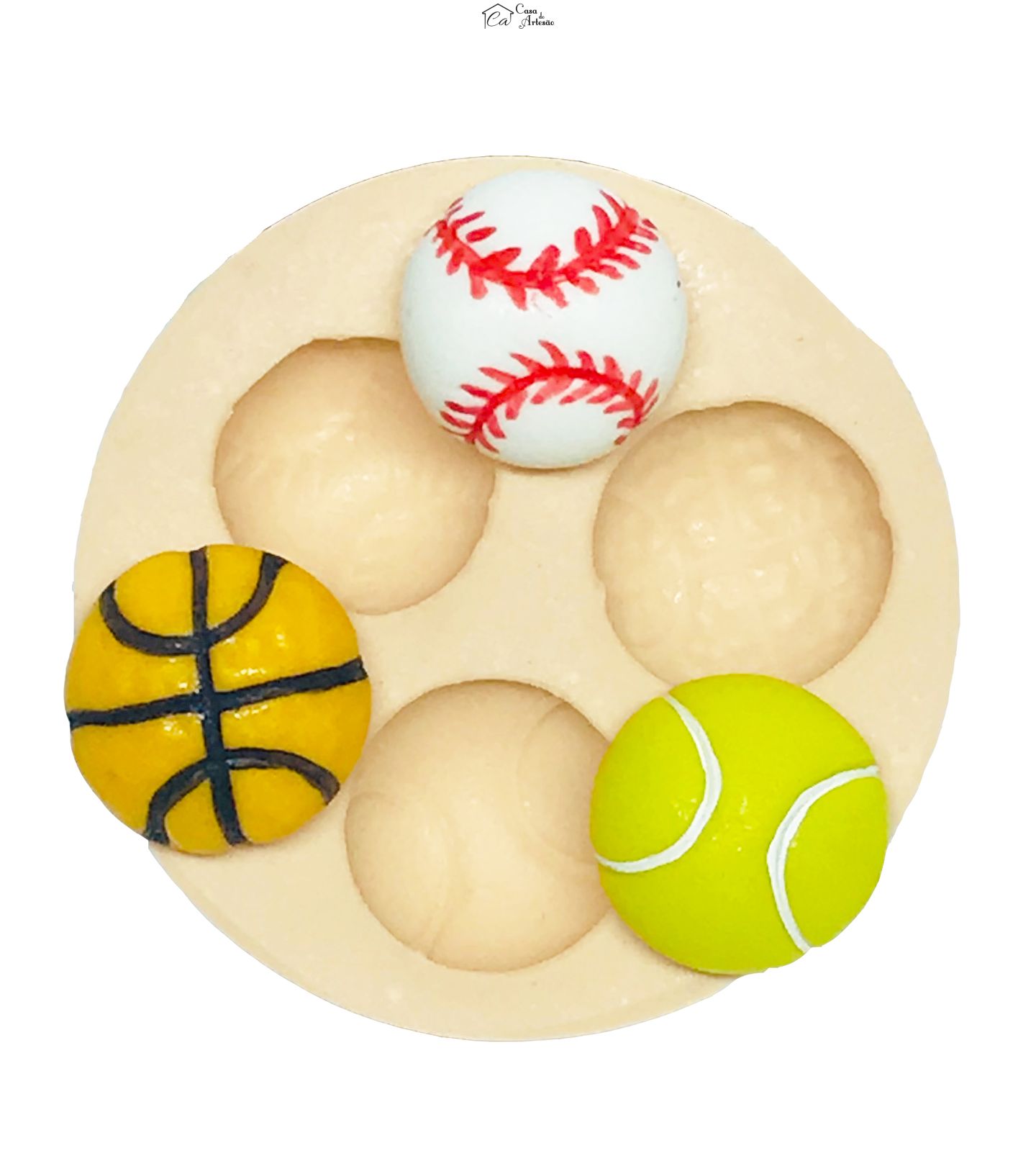 Molde de silicone - Esporte - Bola Basquete, Baseboll e Tenis - Pequena - P561