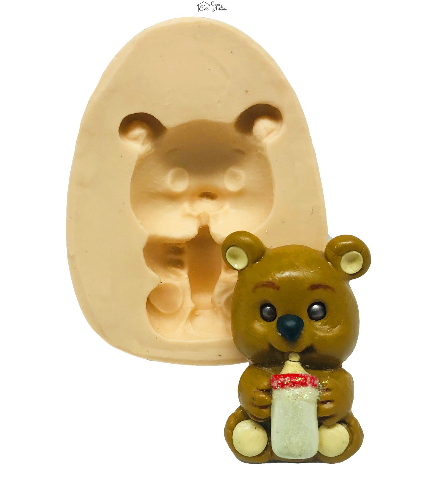 Molde de silicone - Urso c/ Mamadeira I