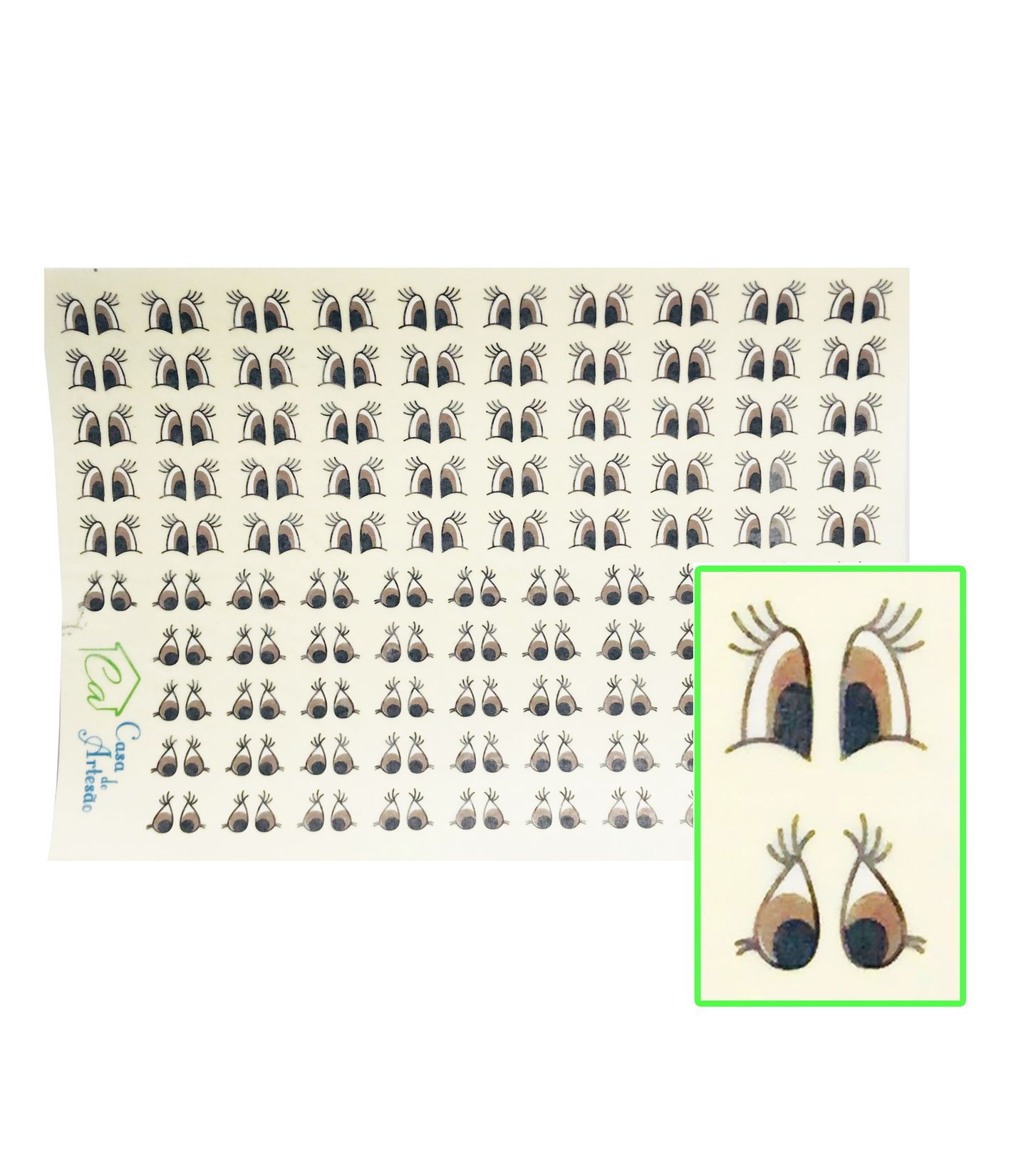 Decalques de Olhos p/ Bichinhos - Md