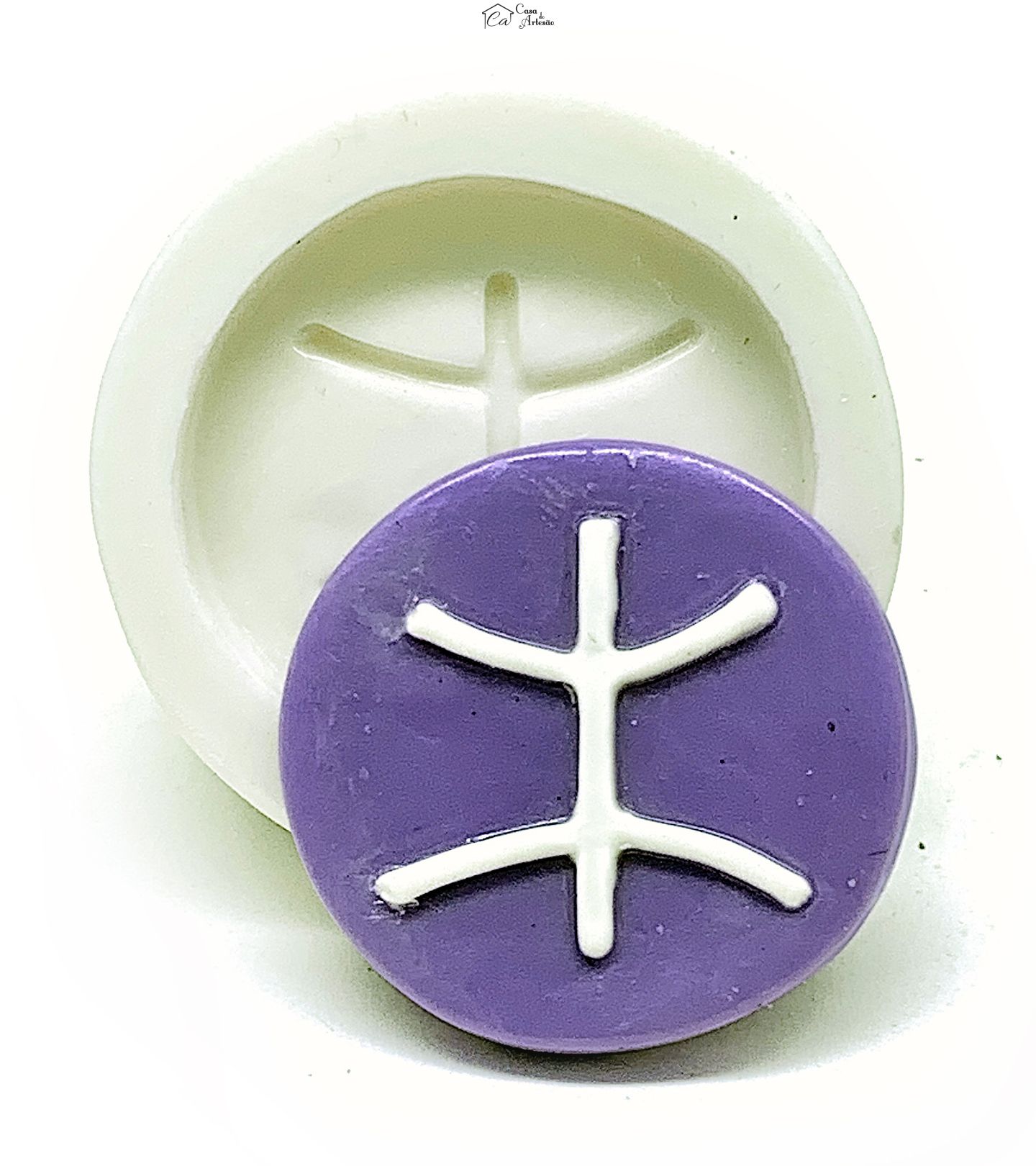 Molde de silicone - Horoscopo - Simbolo - Peixes - Medio - P1139